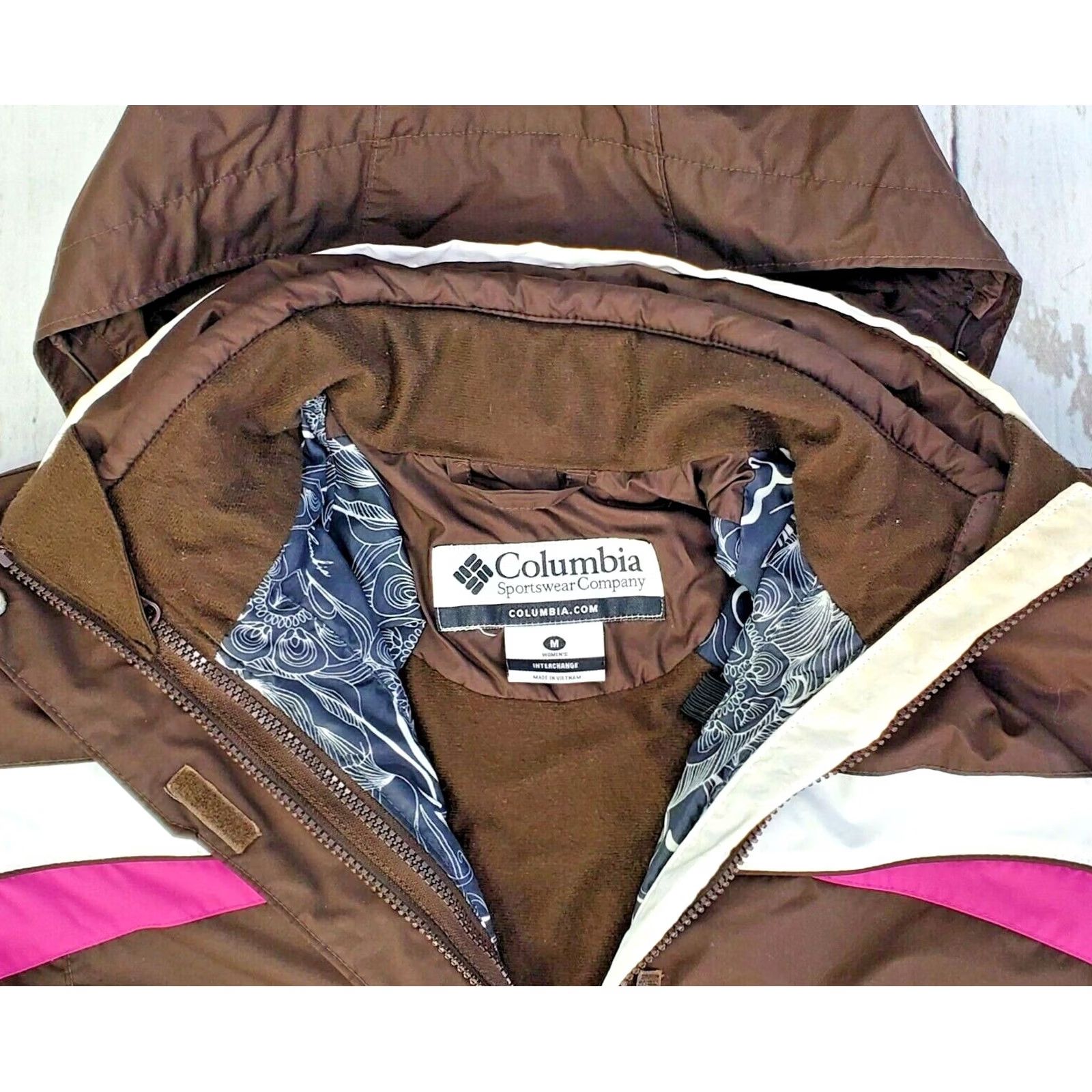 Pinko Columbia Interchange Jacket 3-in-1 Brown Pink Women M Parka Coat 3-in-1 Interchange Weather Resistant Fall Spring Winter Medium Mens Womens Girls Boys Size M / US 6-8 / IT 42-44 - 2 Thumbnail