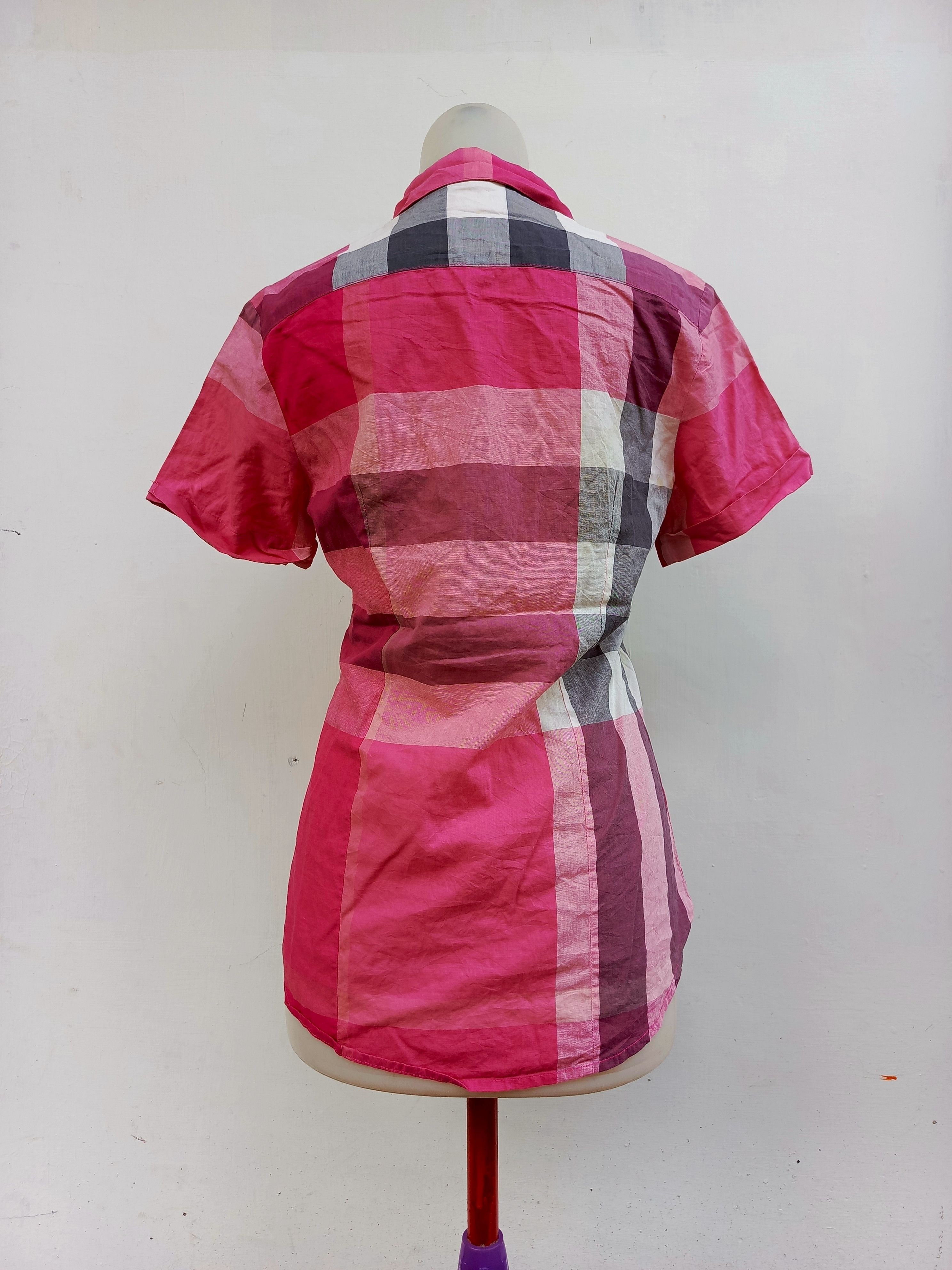 Burberry Burberry Brit Nova Check Short Sleeve Shirt – Women Size S / US 4 / IT 40 - 5 Thumbnail