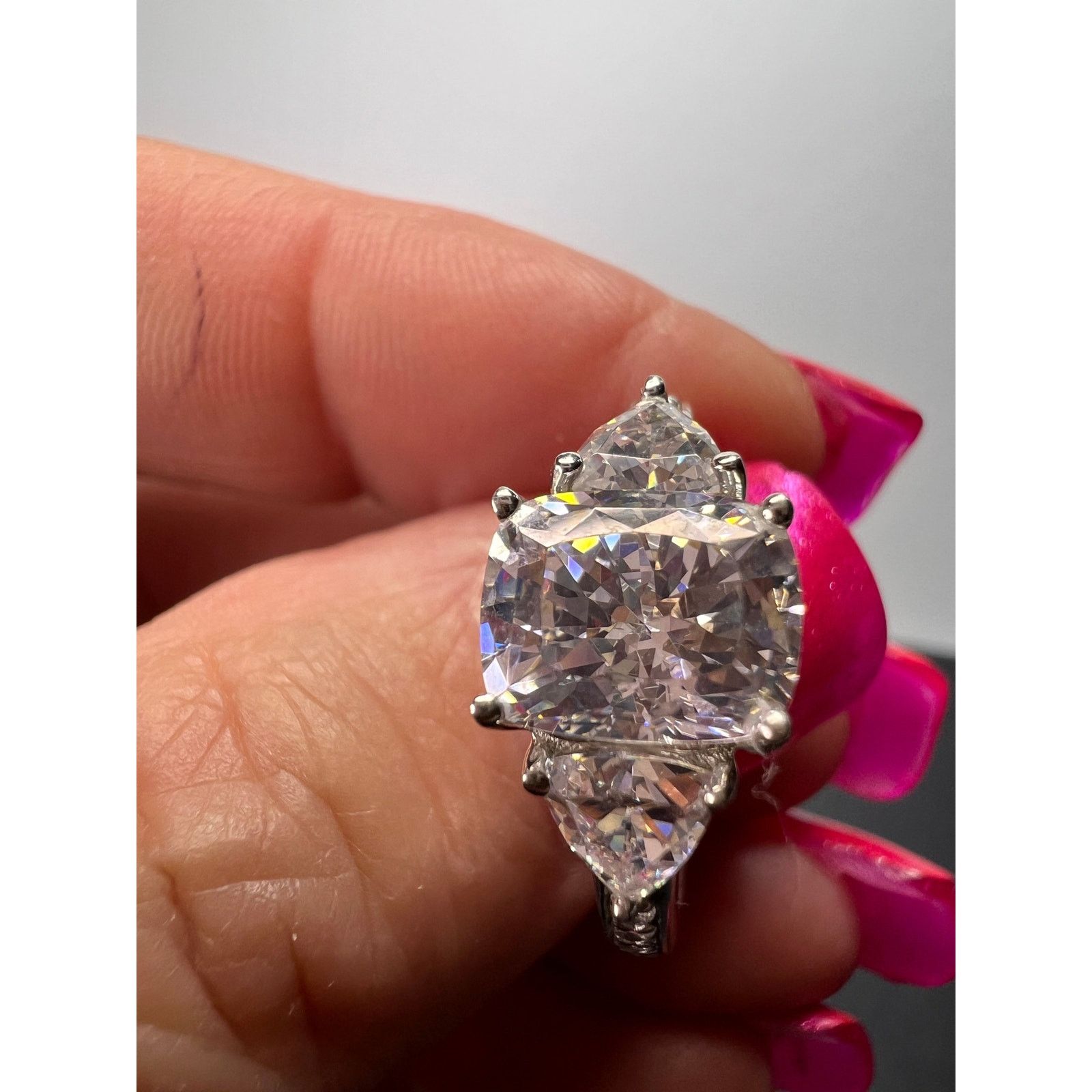 Other Cubic zirconia platinum over sterling silver ring size 9 Size ONE SIZE - 3 Thumbnail