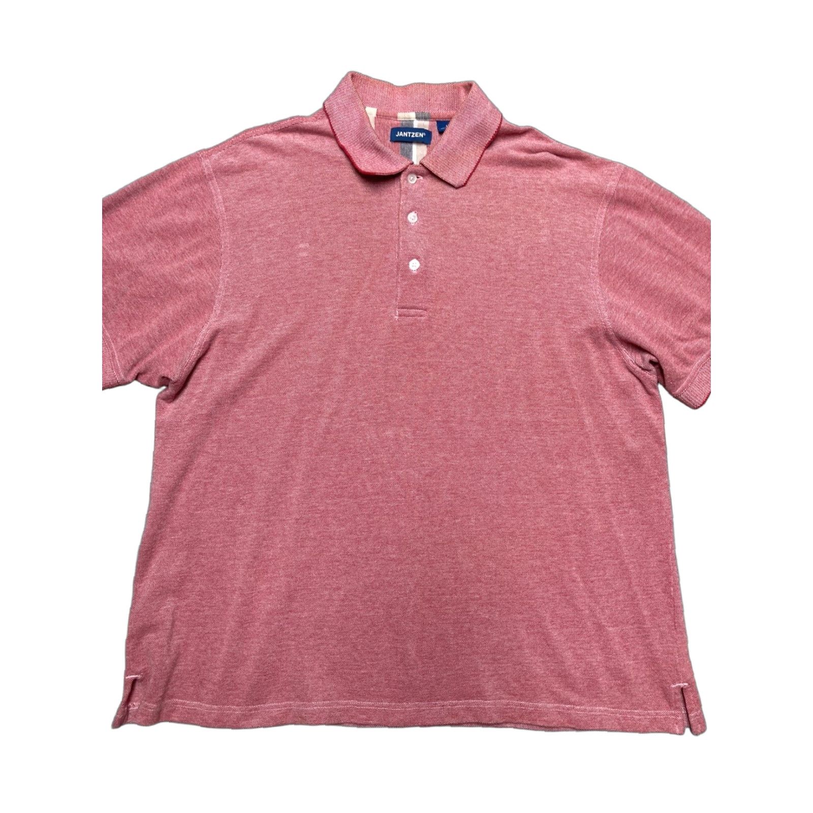 Jantzen Jantzen Polo Shirt Golf 1/4 Button 100% Cotton Short Sleeve Men L Red - Shirts Mens Polo Size US L / EU 52-54 / 3 - 1 Thumbnail