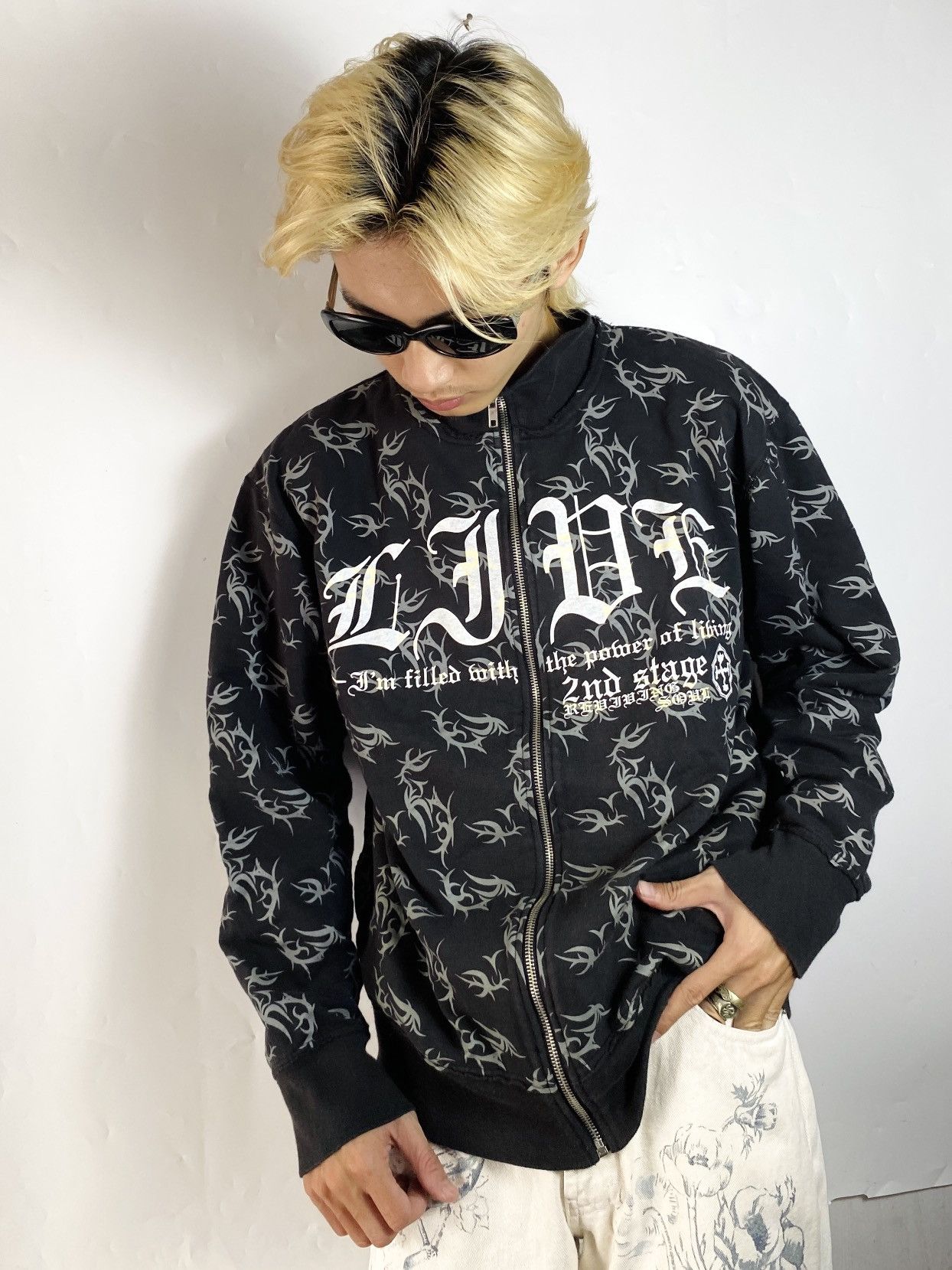 If Six Was Nine × Japanese Brand × KMRii japanese brand Qnatro-Q tribal sweatshirt zip Size US M / EU 48-50 / 2 - 7 Thumbnail