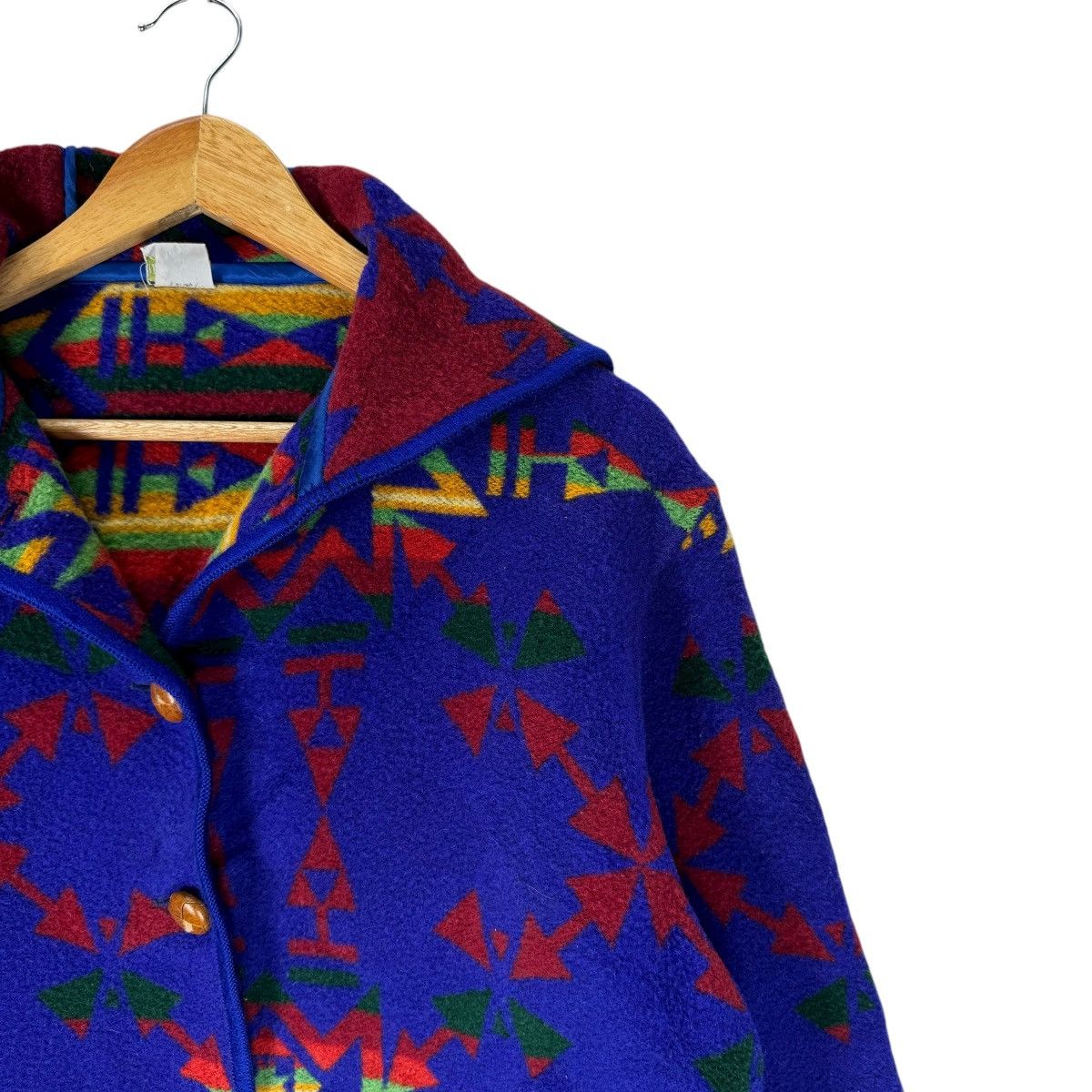 United Colors Of Benetton ☀️UCOB NAVAJO AZTEC HOODIE WOOL JACKET Size M / US 6-8 / IT 42-44 - 4 Thumbnail
