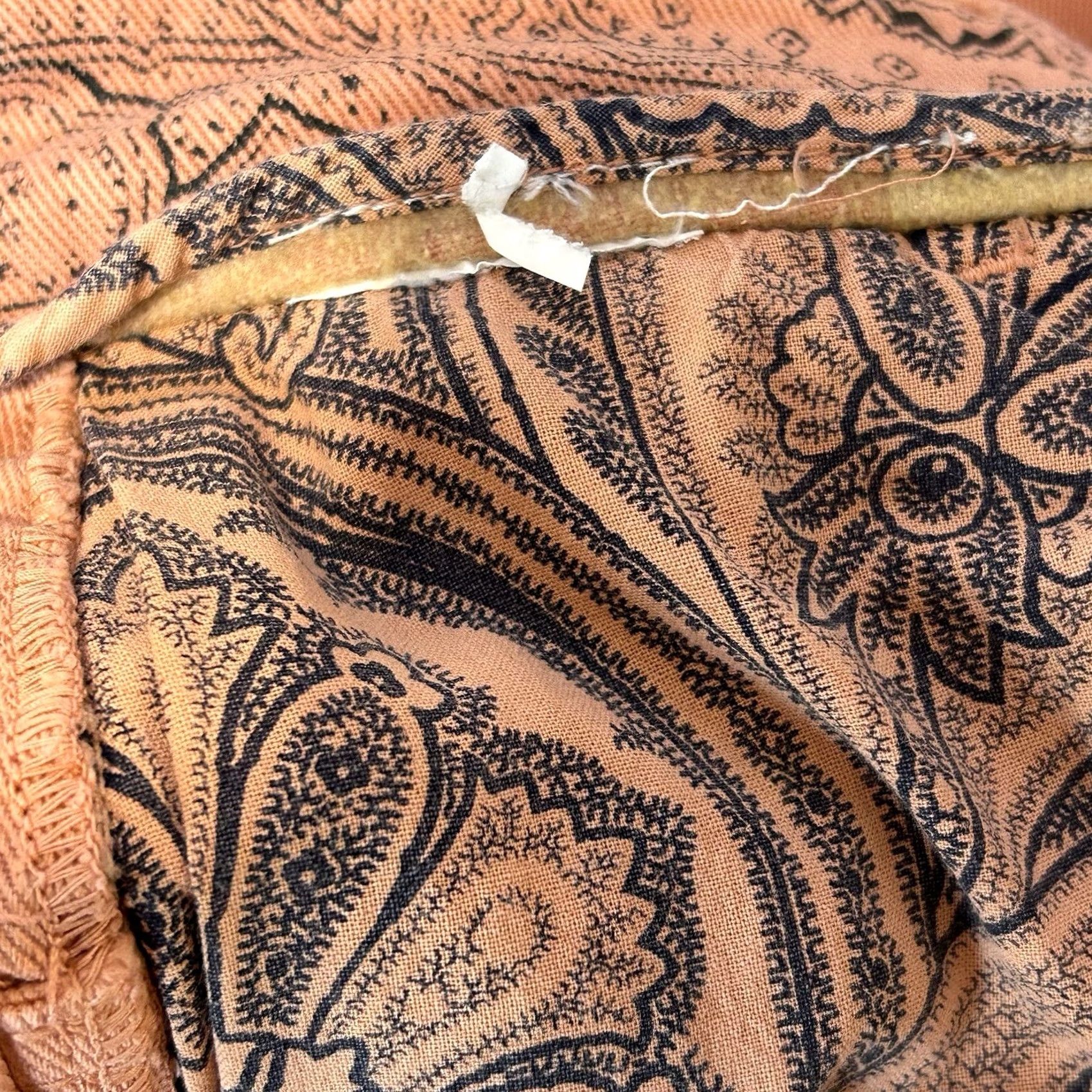 Etro ETRO Milano Jeans Flared Cotton Denim Pink 27x28 Womens Regular 5-Pocket Embroidered Zipper Button Raw Hem Stretch Bohemian Urban City Designer Size 27" / US 4 / IT 40 - 6 Thumbnail