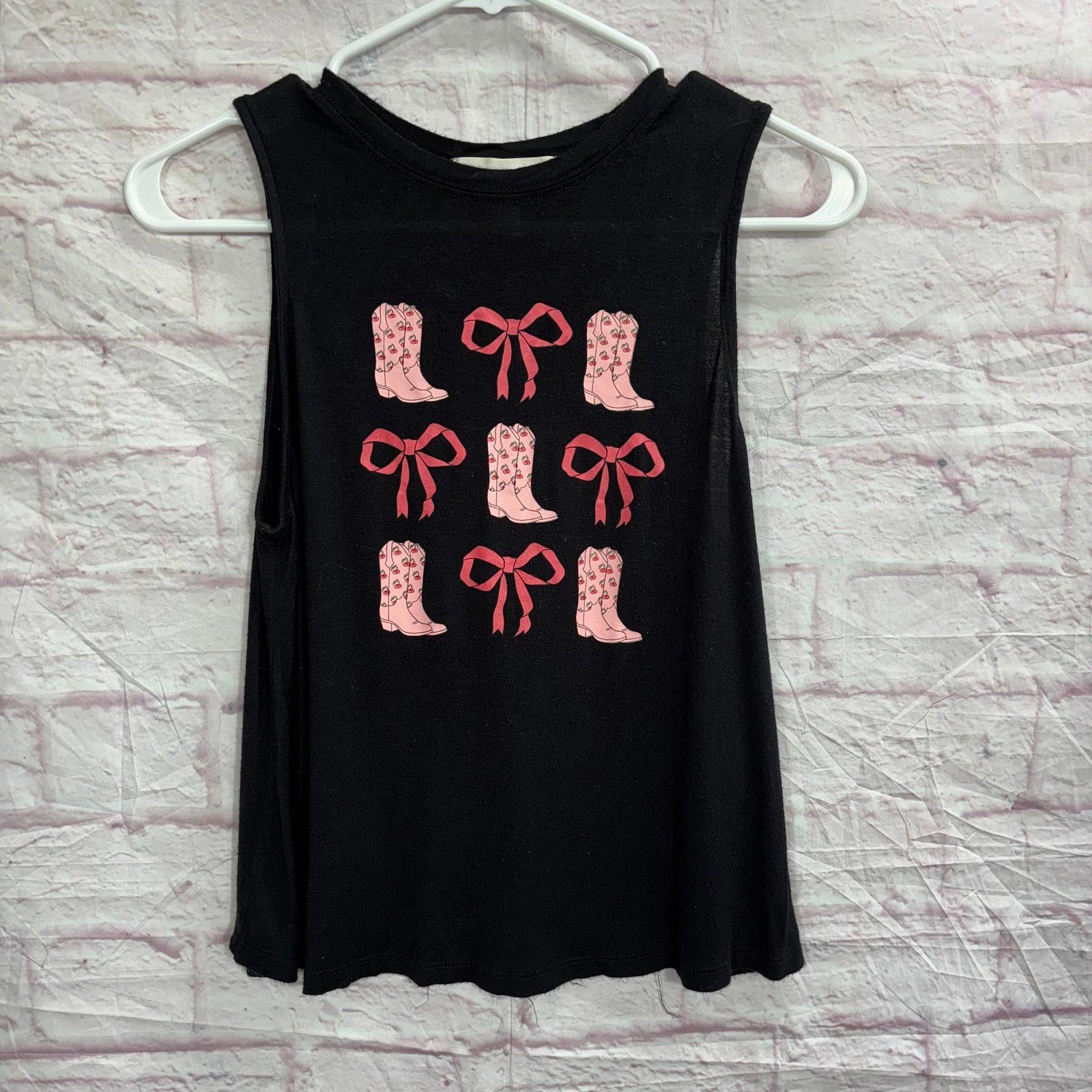 Other Obsessive Love Tank Top with Pink Boots and Bows Graphic XS Size XS / US 0-2 / IT 36-38 - 1 Thumbnail