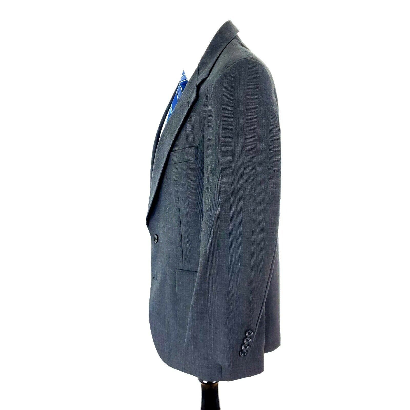 Aquascutum Aquascutum London Wool 2 Button Sport Coat 36R Gray Plaid Bl Size 36R - 4 Thumbnail