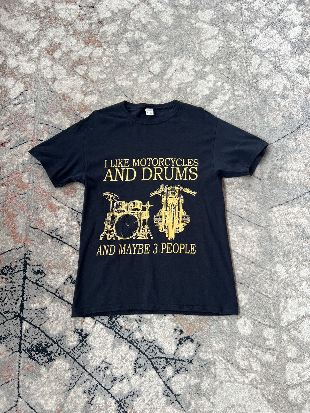 Fruit Of The Loom I Like Motorcycles And Drums And Maybe 3 People Tee Size US M / EU 48-50 / 2 - 1 Thumbnail
