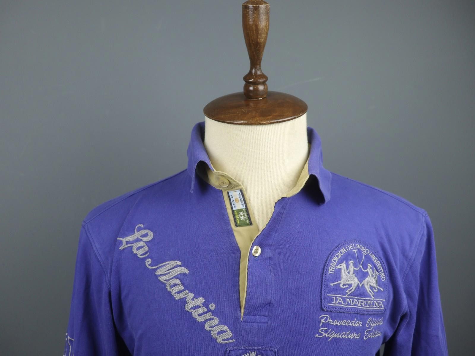 La Martina LA MARTINA Purple Cotton Collared Popover Polo Shirt Size L Size US L / EU 52-54 / 3 - 2 Thumbnail