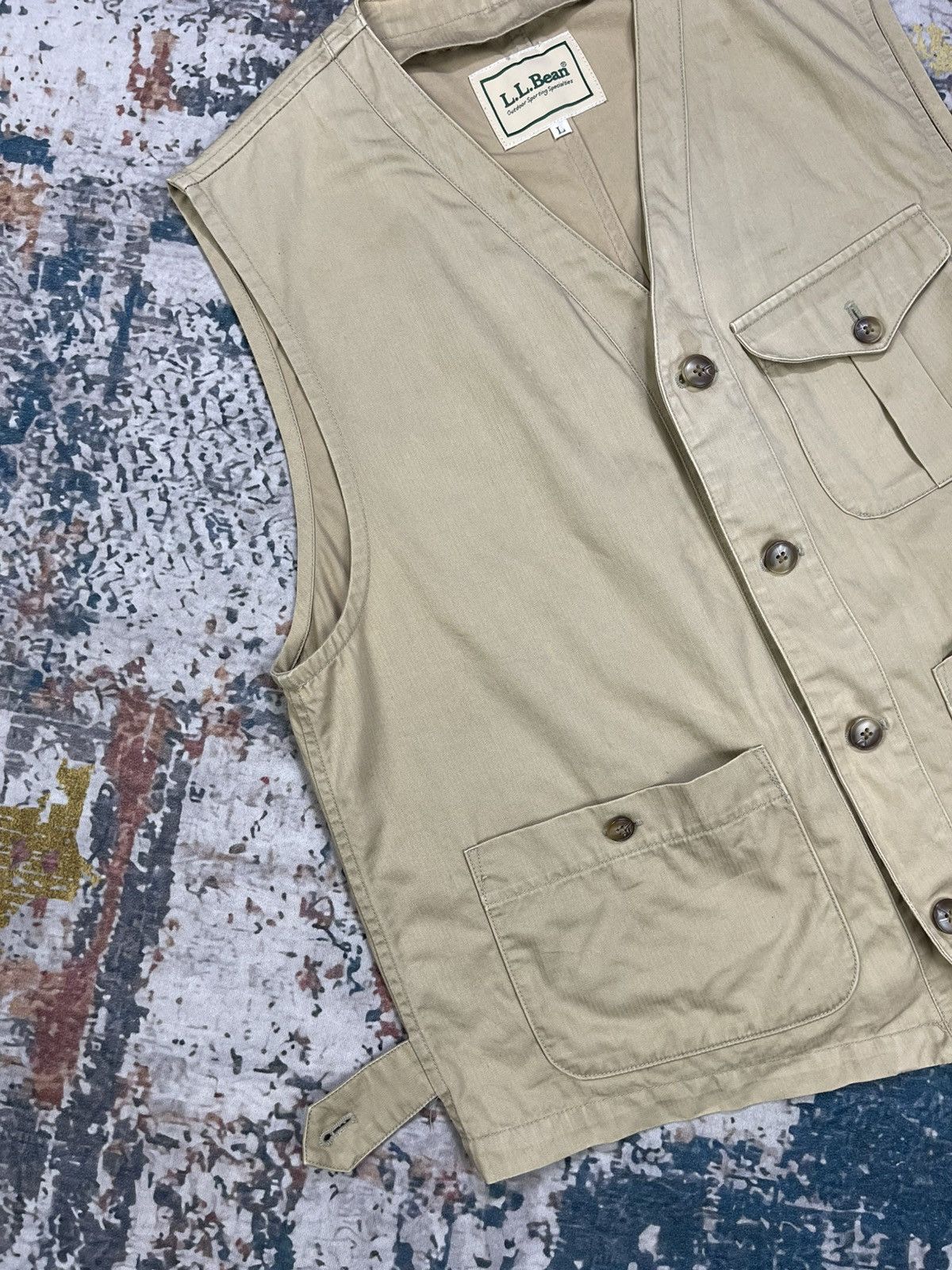 L.L. Bean Vintage LL Bean Herringbone Utility Work Vest Size US M / EU 48-50 / 2 - 2 Thumbnail