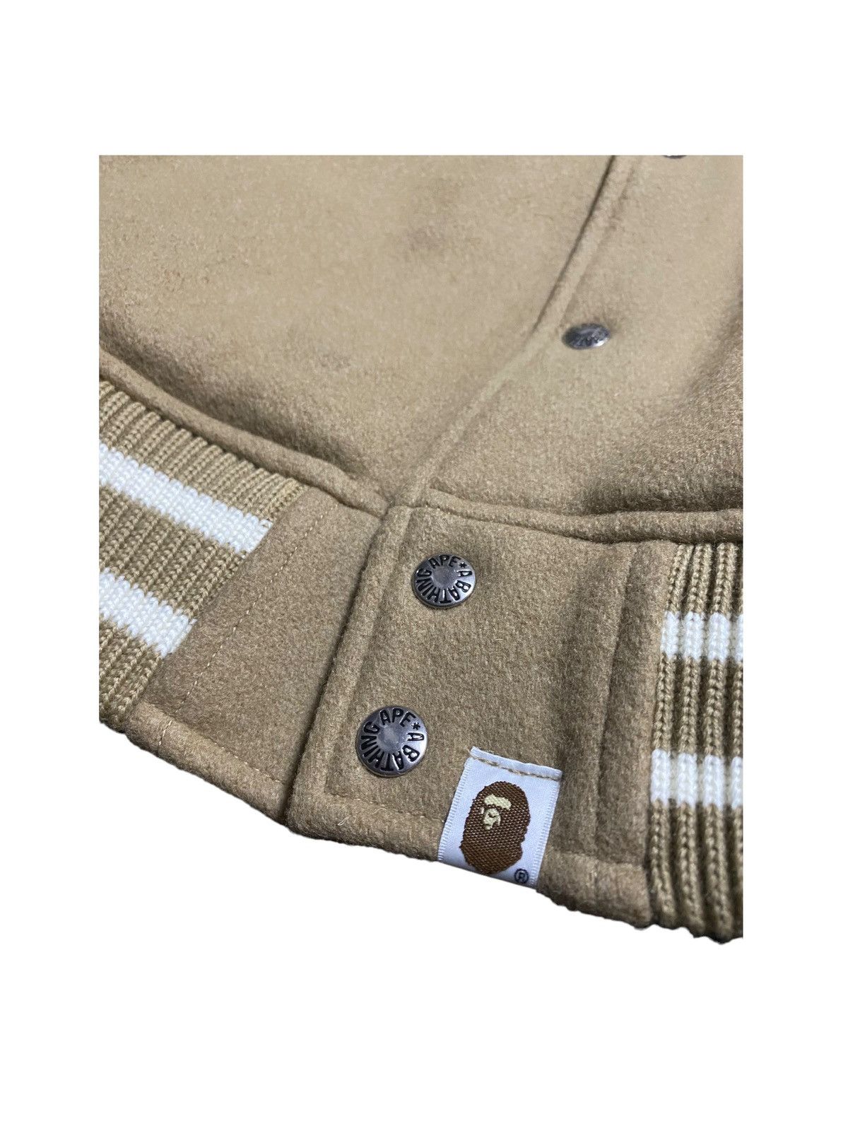 Bape BAPE Varsity Jacket Bape Logo Beige Size US XL / EU 56 / 4 - 7 Thumbnail