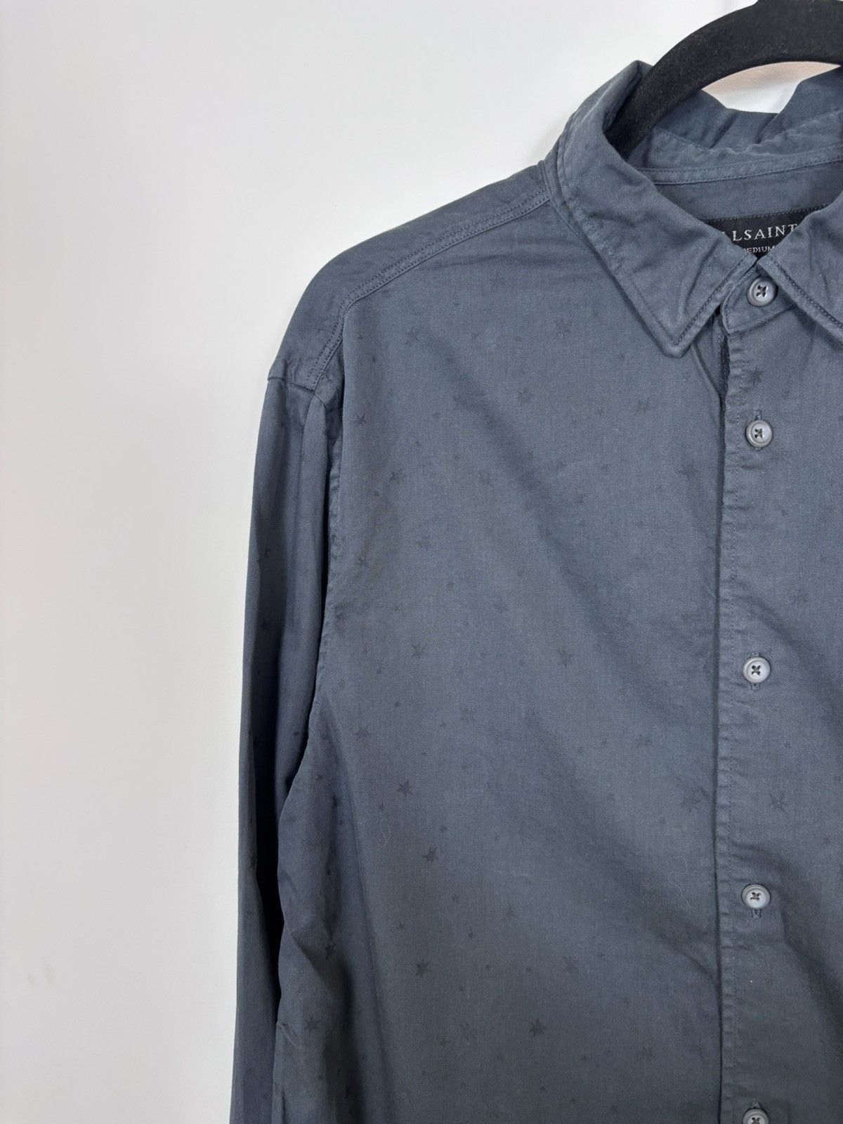 Allsaints AllSaints Cosmo LS Men’s Long Sleeve Shirt Button Up Grey Size US M / EU 48-50 / 2 - 4 Thumbnail