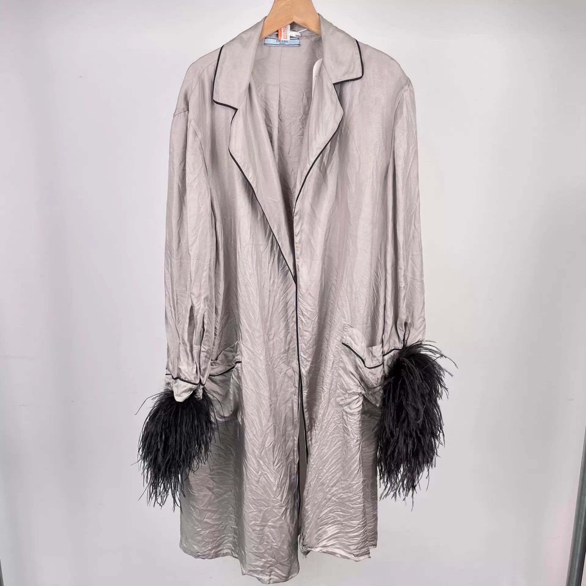 Prada Prada Silk Gray Long Robe Size S / US 4 / IT 40 - 1 Thumbnail
