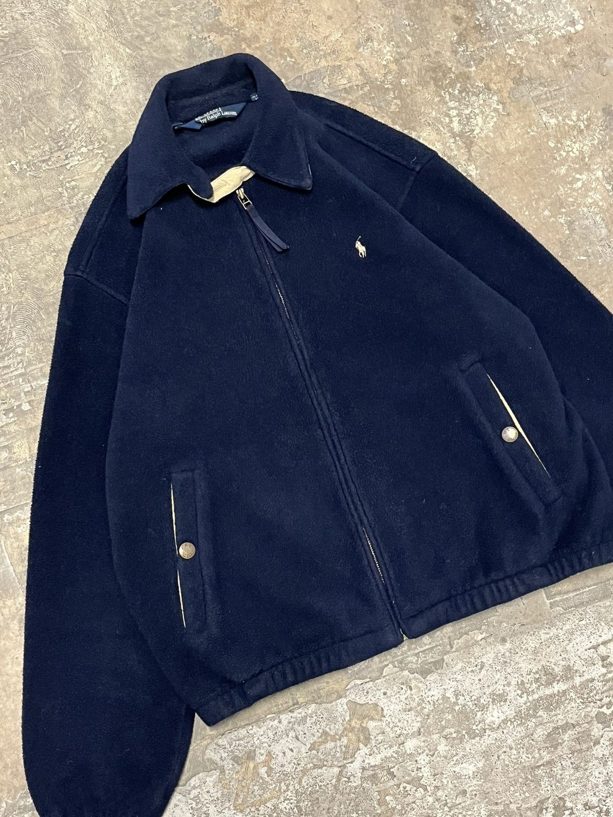Polo Ralph Lauren vintage fleece navy and cream color
