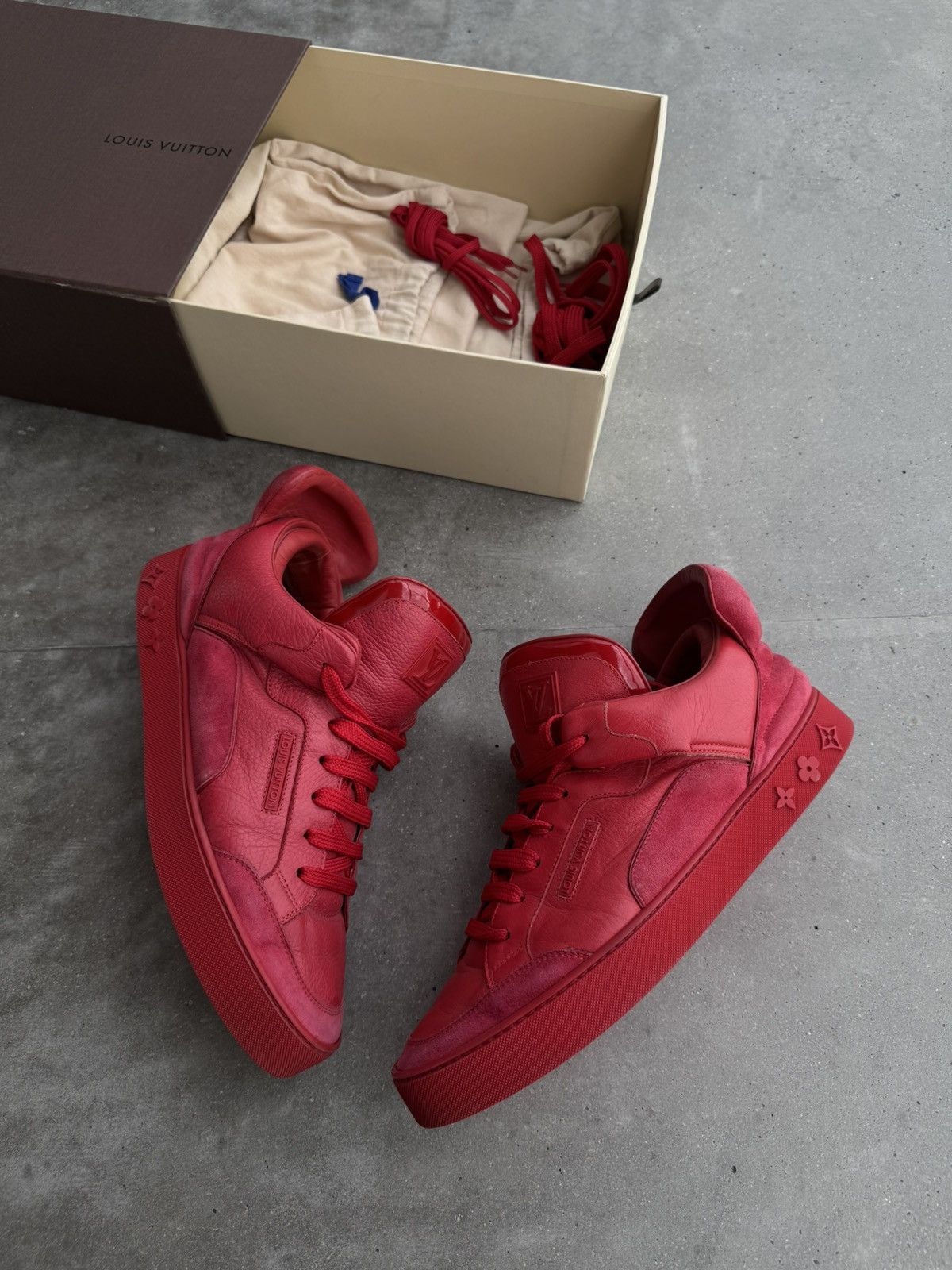 🚀 RARE Louis Vuitton x Kanye West Don Sneakers Red
