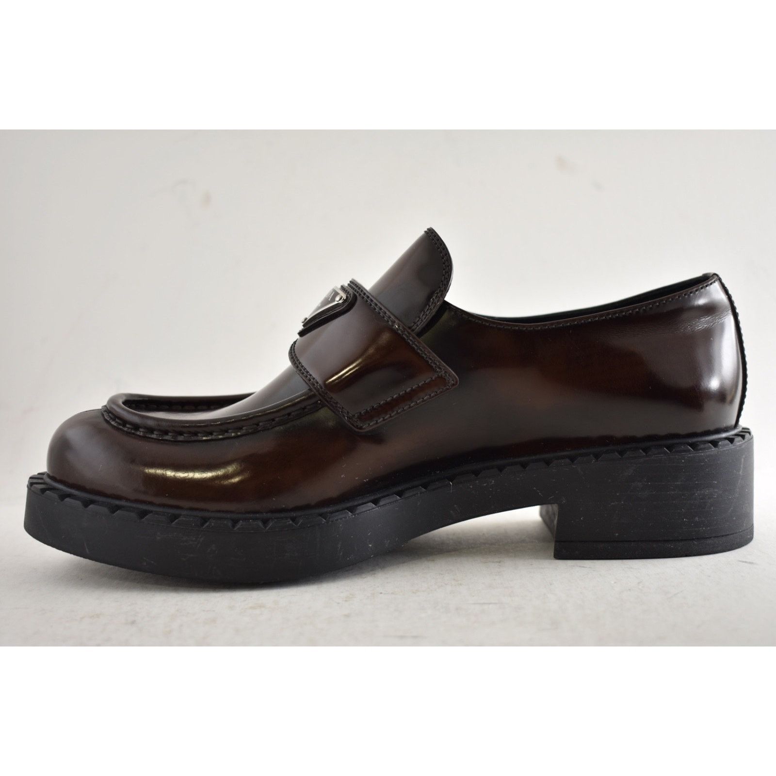 Prada Prada Triangle Logo Fume Brown Black Platform Loafer 41.5 Size US 8.5 / EU 41-42 - 12 Thumbnail