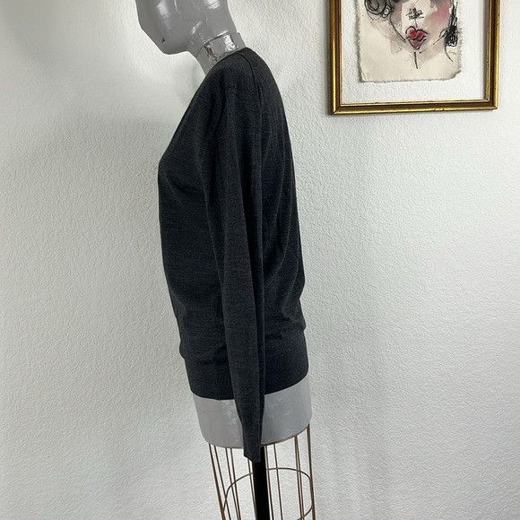 Prada Prada Marled Heathered Gray V-Neck Sweater Wool Made in Ital Size XS / US 0-2 / IT 36-38 - 4 Thumbnail