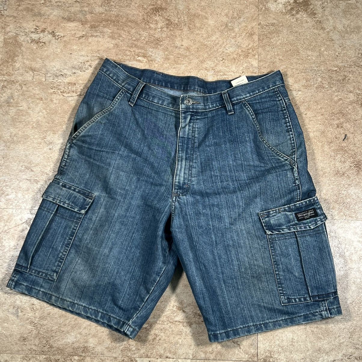 Vintage × Wrangler Vintage 90s Wrangler Carpenter Cargo Jean Shorts Jorts Size US 34 / EU 50 - 1 Thumbnail