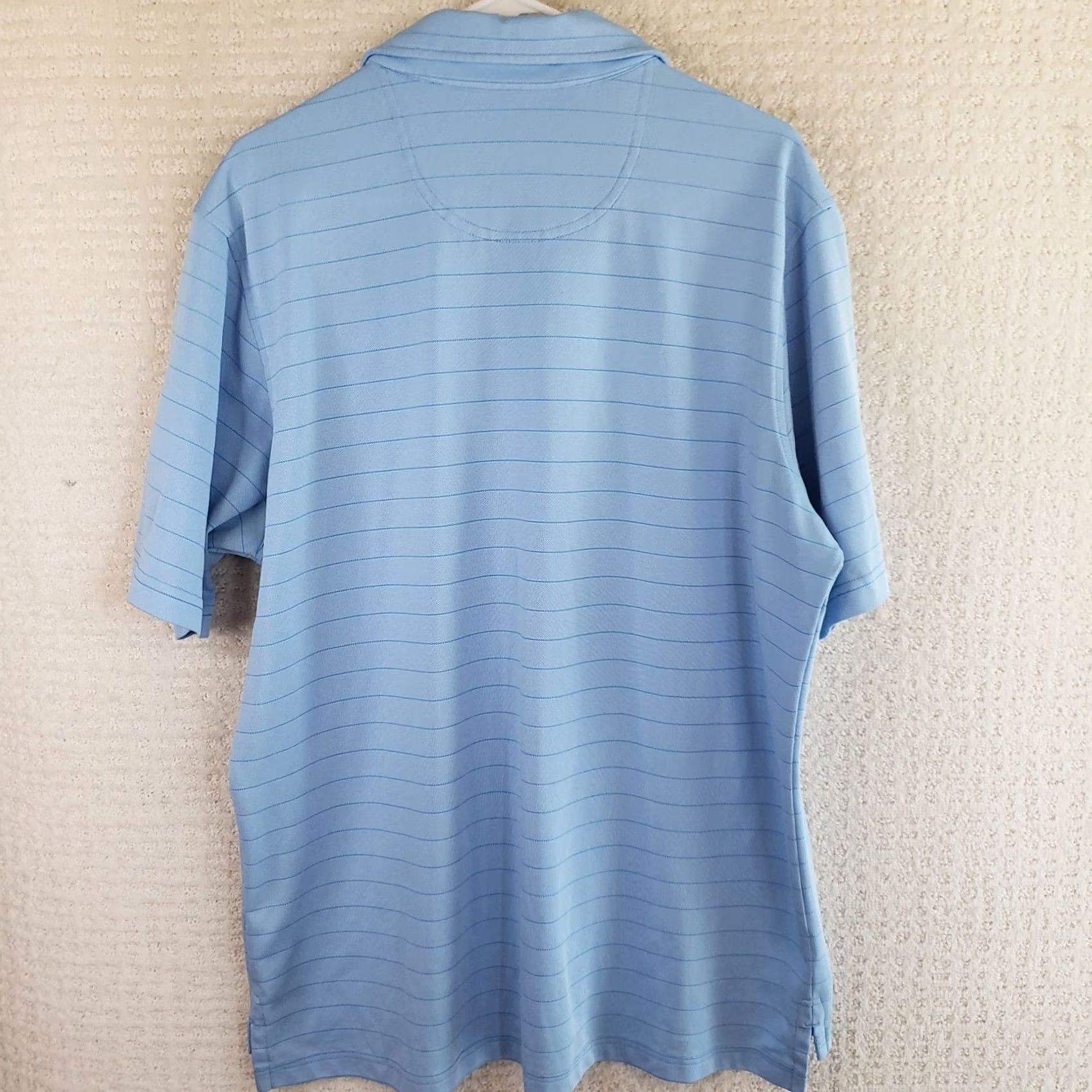 Vintage Fairway & Greene Polo Shirt Mens L Blue Stripe Belfair Logo Golf Performance Top Size US L / EU 52-54 / 3 - 7 Thumbnail