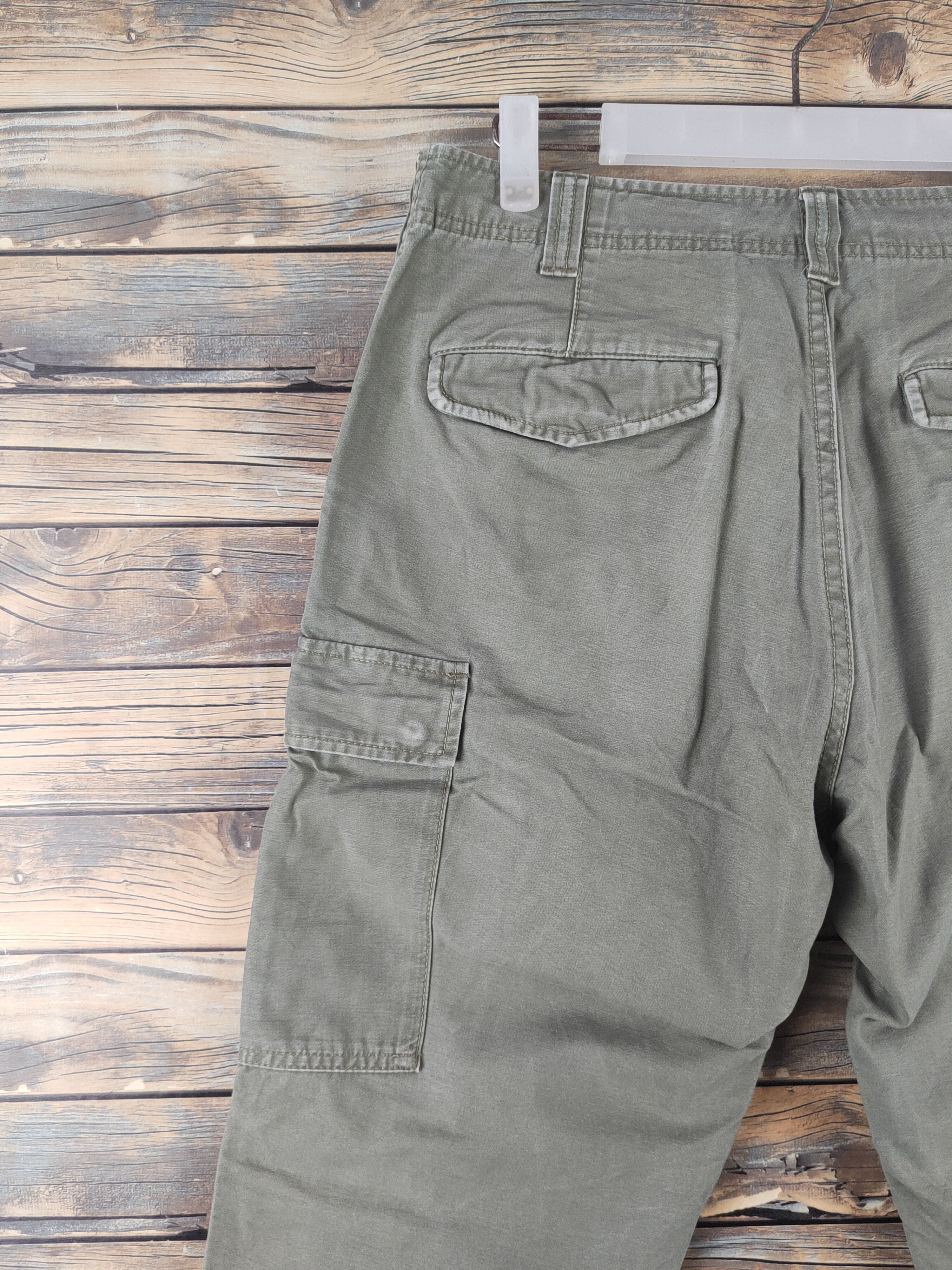 Japanese Brand DLL Global Work Army Green Multipocket Cargo Pants #1912 Size US 30 / EU 46 - 8 Thumbnail