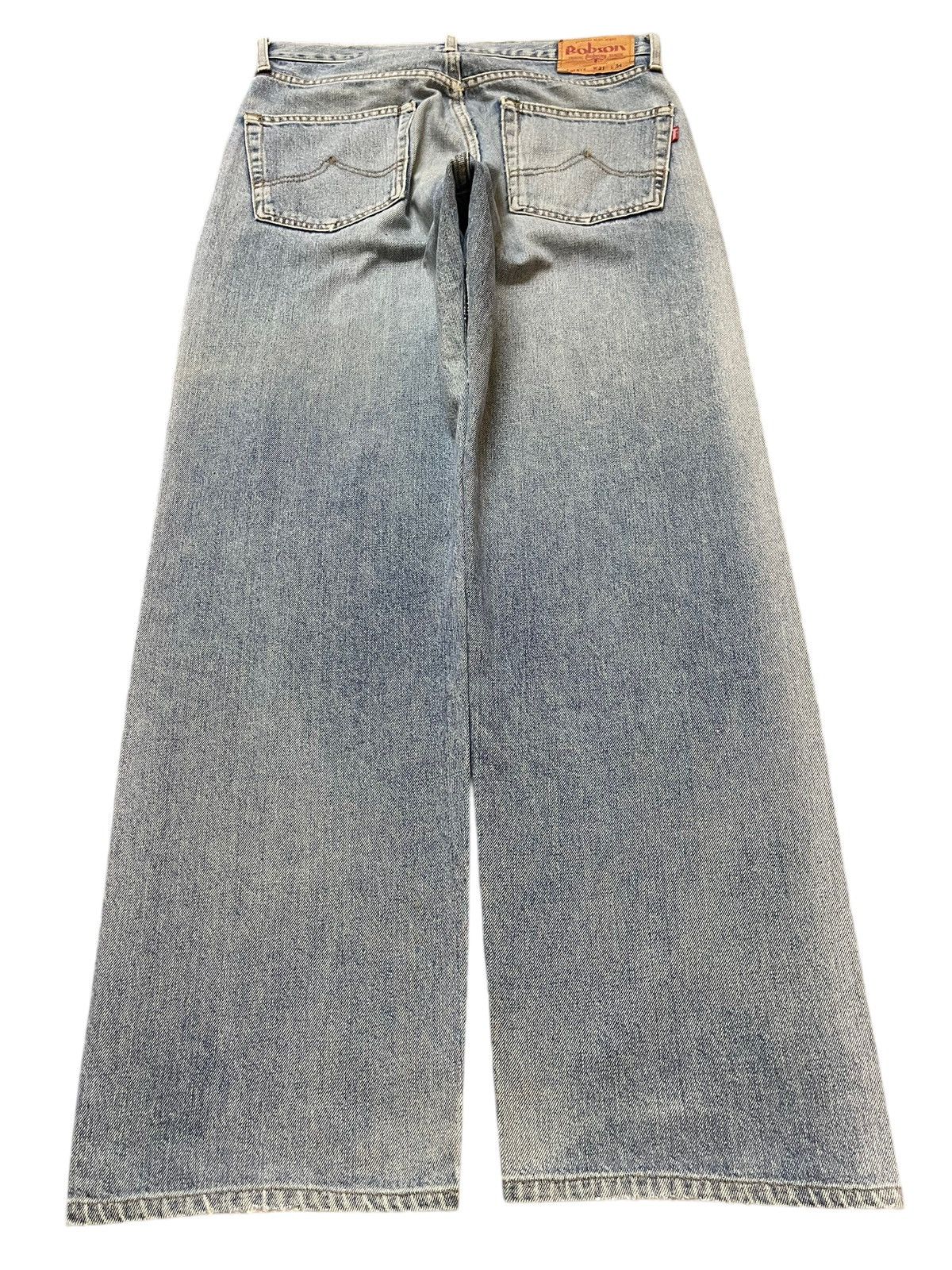 KMRii Vintage Japanese Brand Blue Faded Wash Distress Baggy Jeans Size US 31 - 2 Thumbnail
