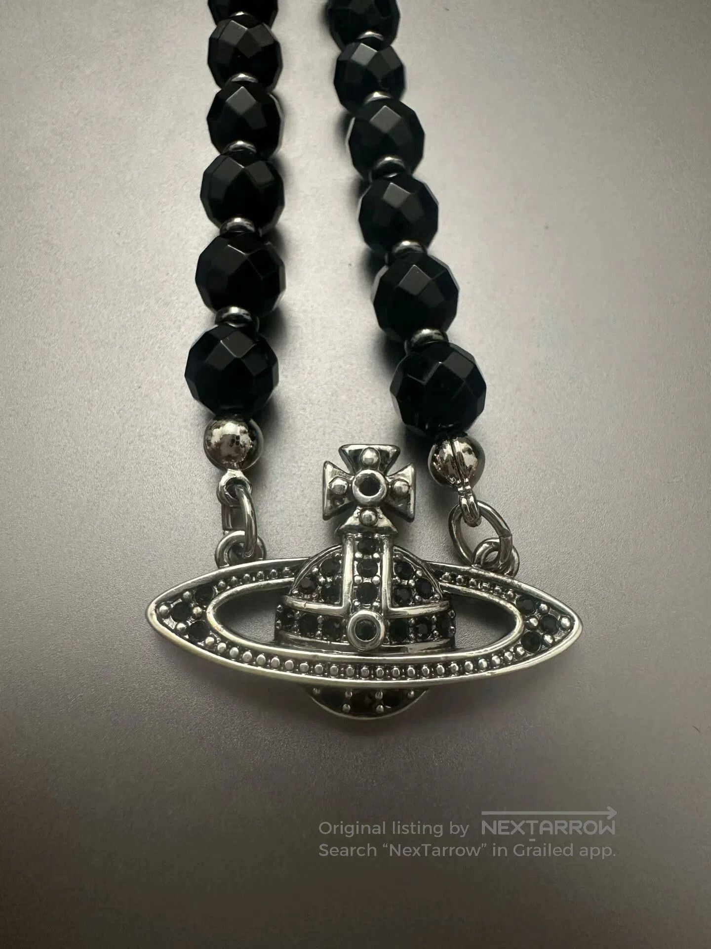 Vivienne Westwood vivienne westwood black onyx saturn necklace. Size ONE SIZE - 3 Thumbnail