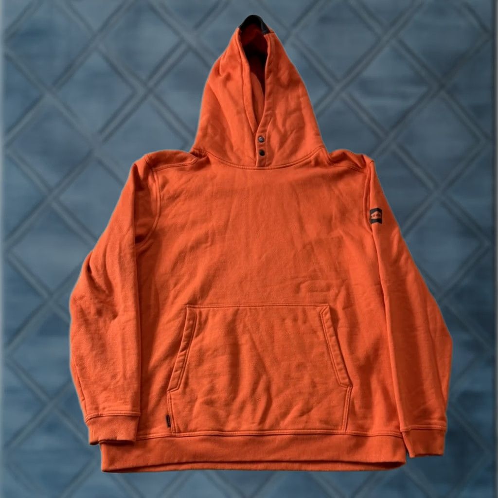 Vintage BRUNT Hoodie Mens 3XL Orange Pullover Fleece Heavyweight Hooded Long Sleeve Pockets Logo Snap Neck Deep Winter Outdoor Regular Mens Size US XXL / EU 58 / 5 - 1 Thumbnail