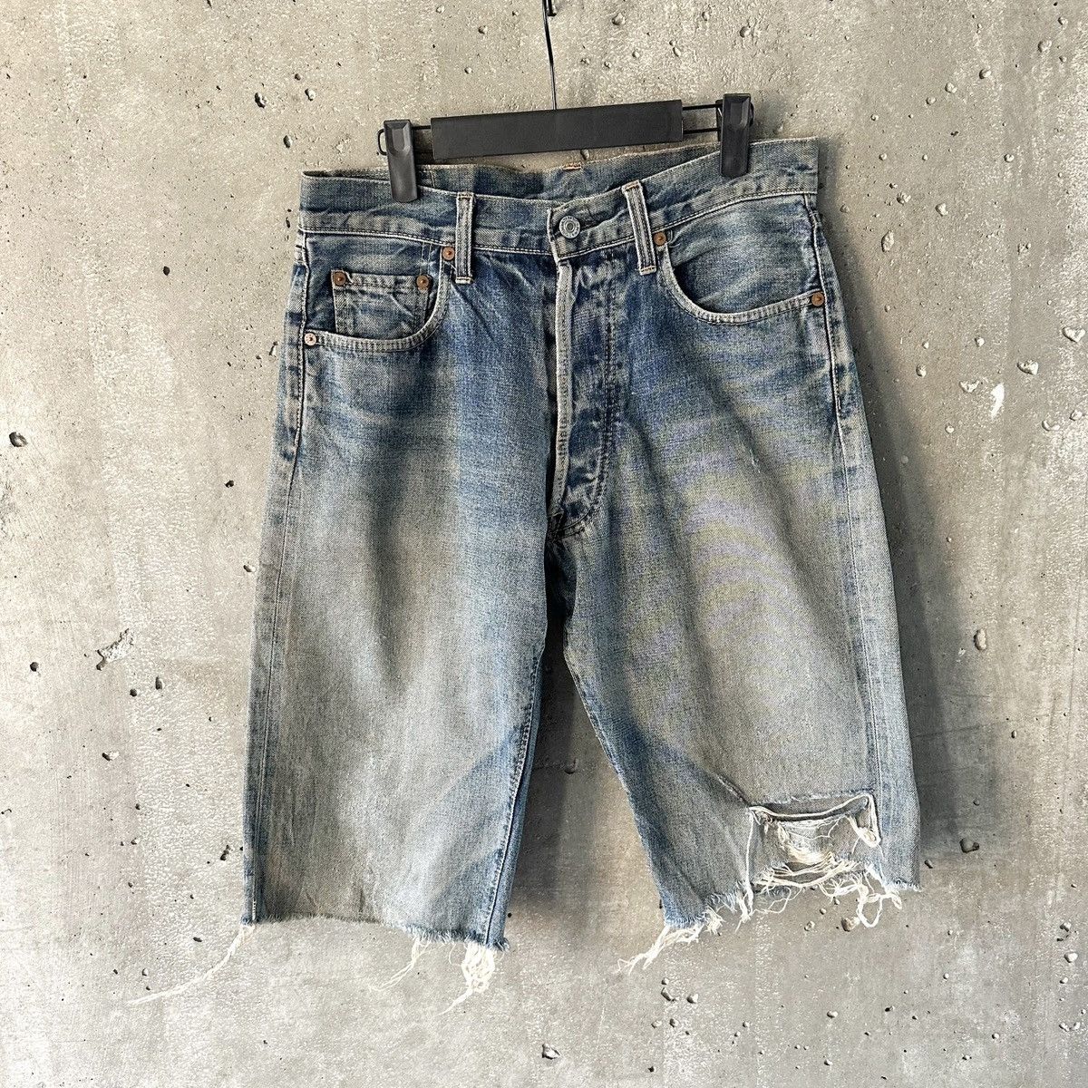 Denime THRASHED Denime Japanese Selvedge Denim Shorts Size US 32 / EU 48 - 1 Thumbnail
