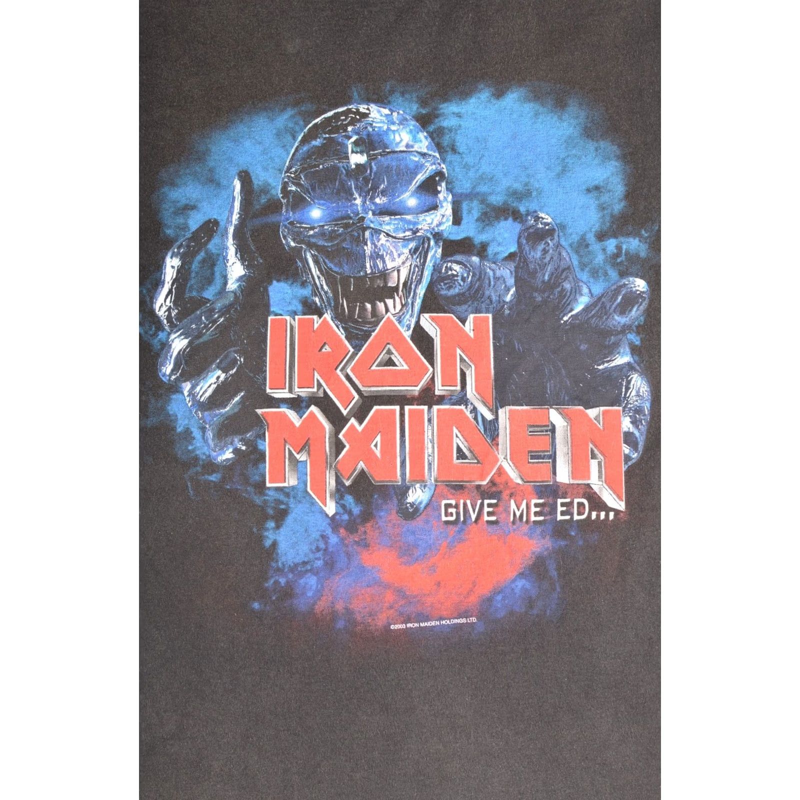 Fruit Of The Loom VINTAGE Fruit of the Loom Iron Maiden Give Me Ed Rock Metal T-Shirt Size L Black Mens 2003 Size US L / EU 52-54 / 3 - 2 Thumbnail