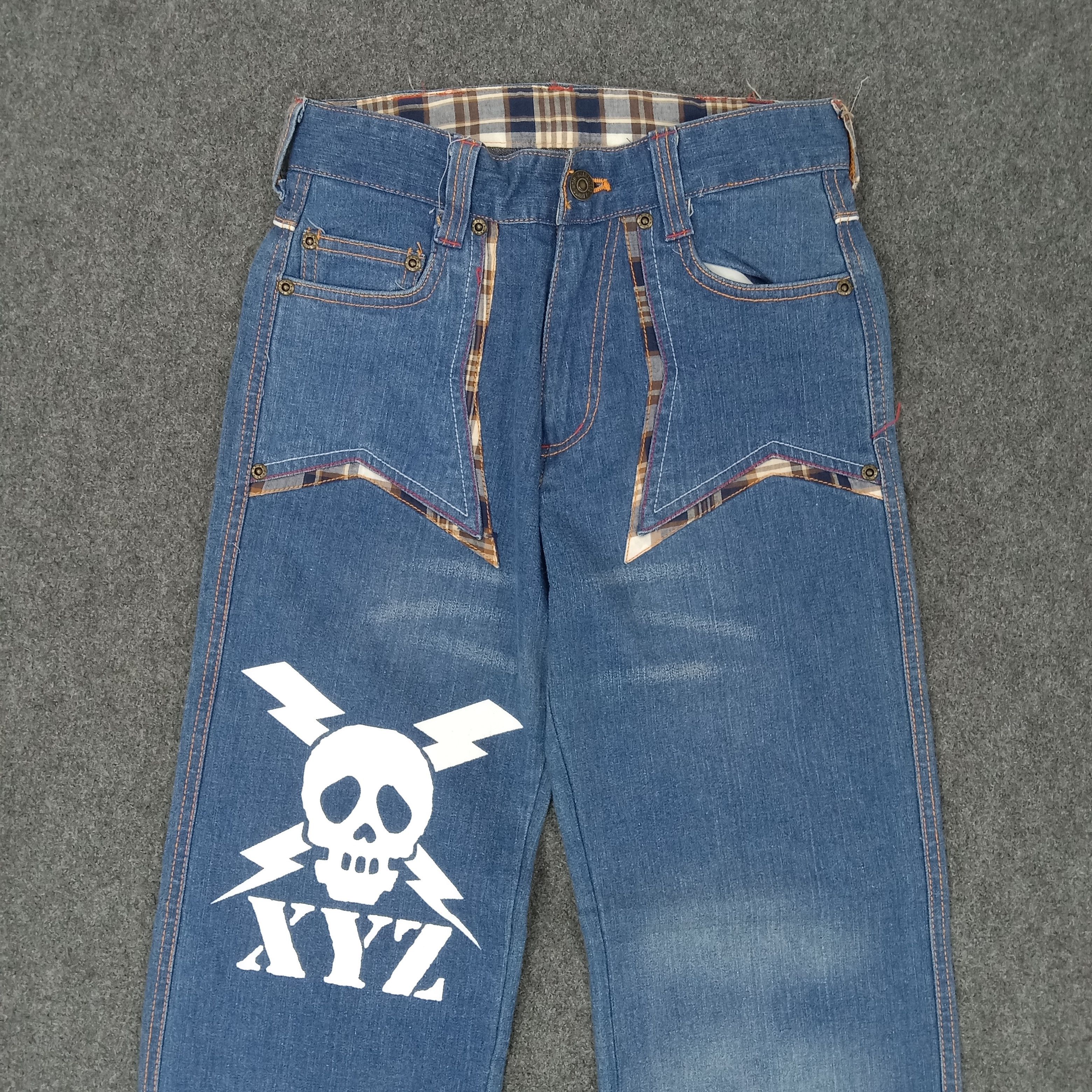 If Six Was Nine × Vintage Skulls XYZ Japanese Style Denim Jeans C217N12 Size US 26 / EU 42 - 2 Thumbnail
