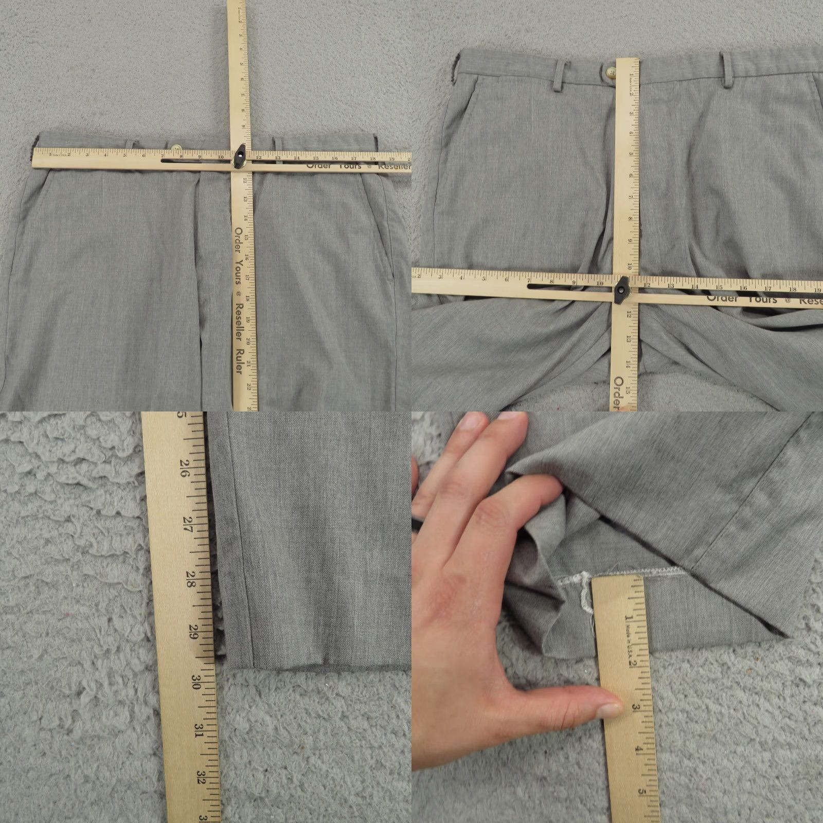 Peter Millar Peter Millar Pants Mens 36x30 Light Charcoal Grey Wool Flat Front Dress Trousers Size US 38 / EU 54 - 9 Thumbnail