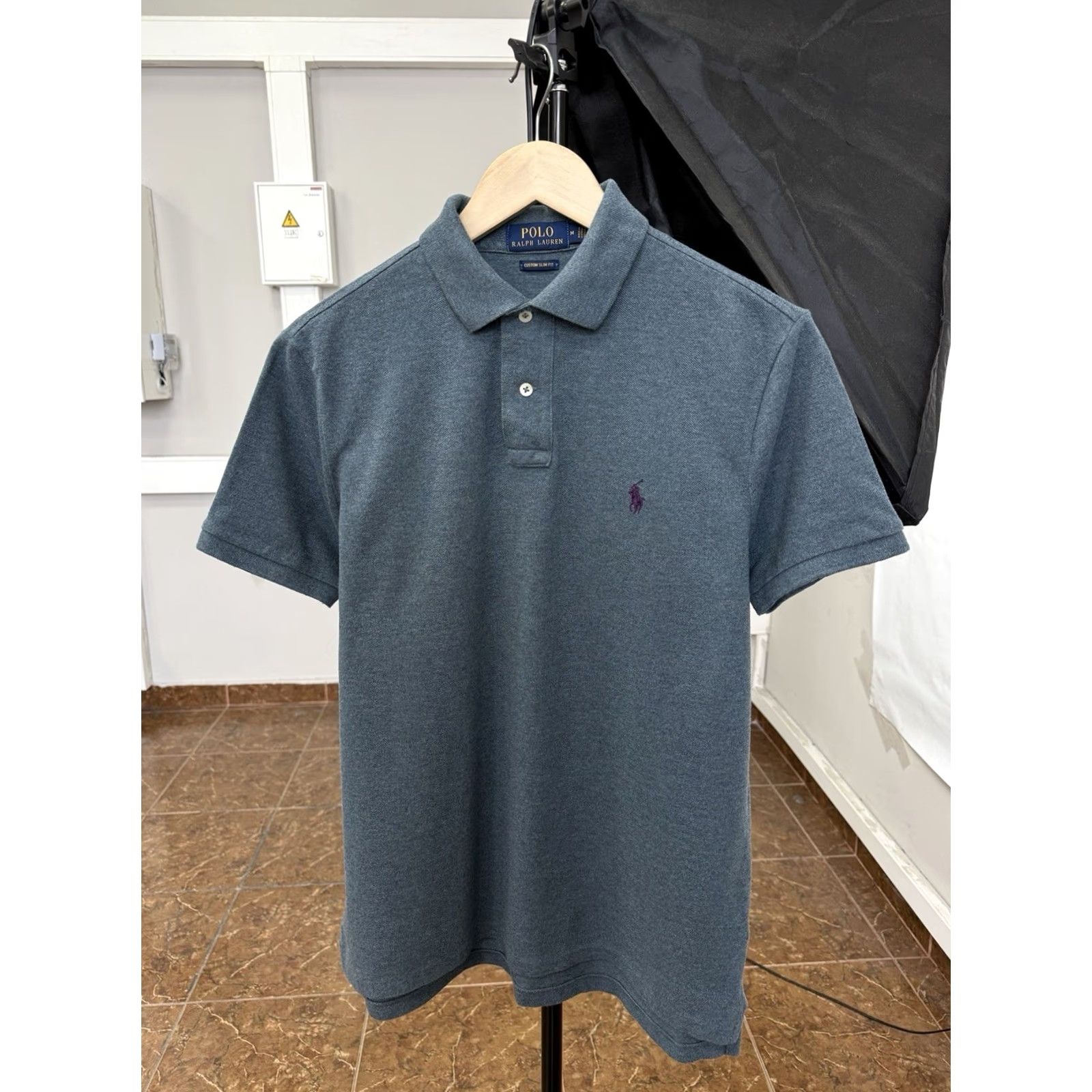 Ralph Lauren Polo Ralph Lauren Purple Logo Custom Slim Fit Polo T-Shirt M Blue Mens Slim Fit Logo Polo Shirt Size US M / EU 48-50 / 2 - 2 Thumbnail