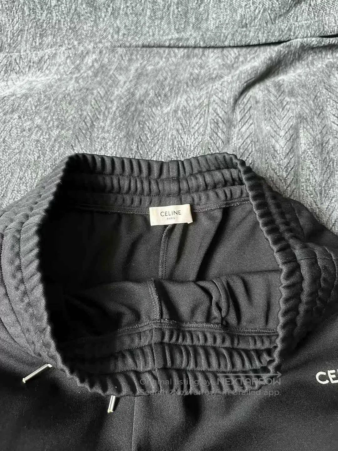 Celine celine black logo embroidered casual pants. Size 23" - 3 Thumbnail