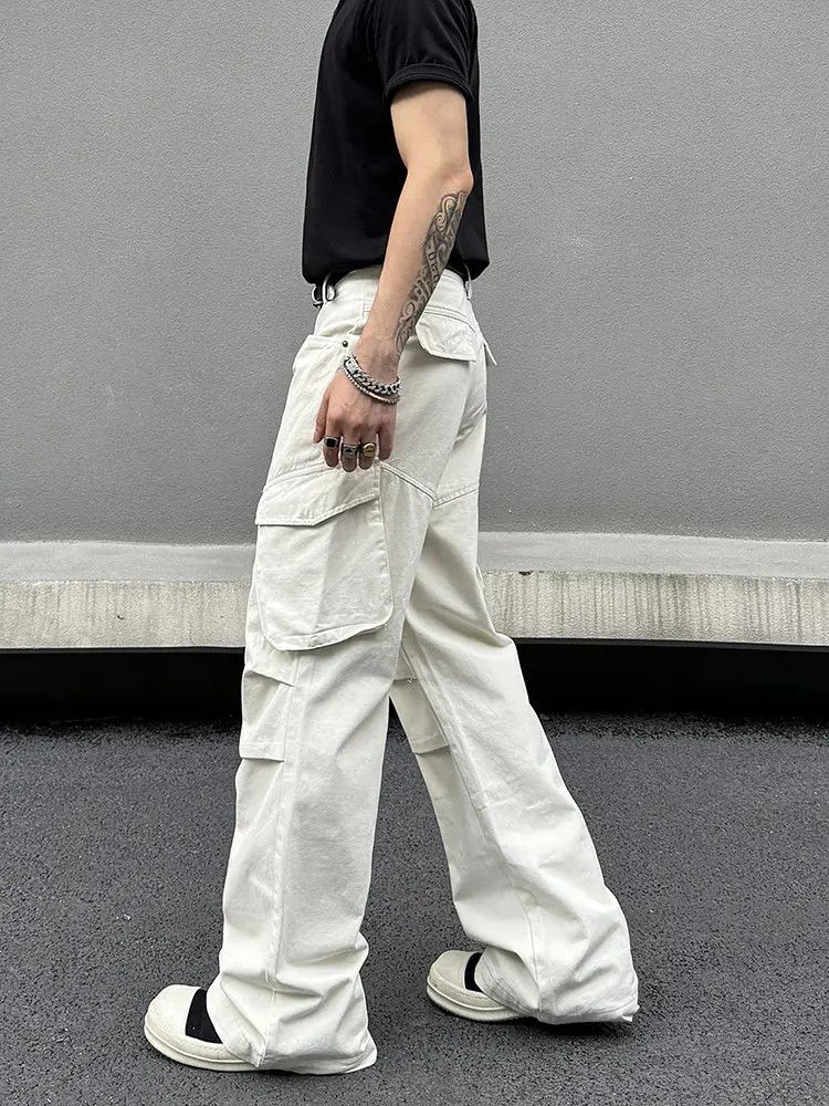 Japanese Brand × Jean Baggy White Cargo Denim Jeans Size US 28 / EU 44 - 4 Thumbnail