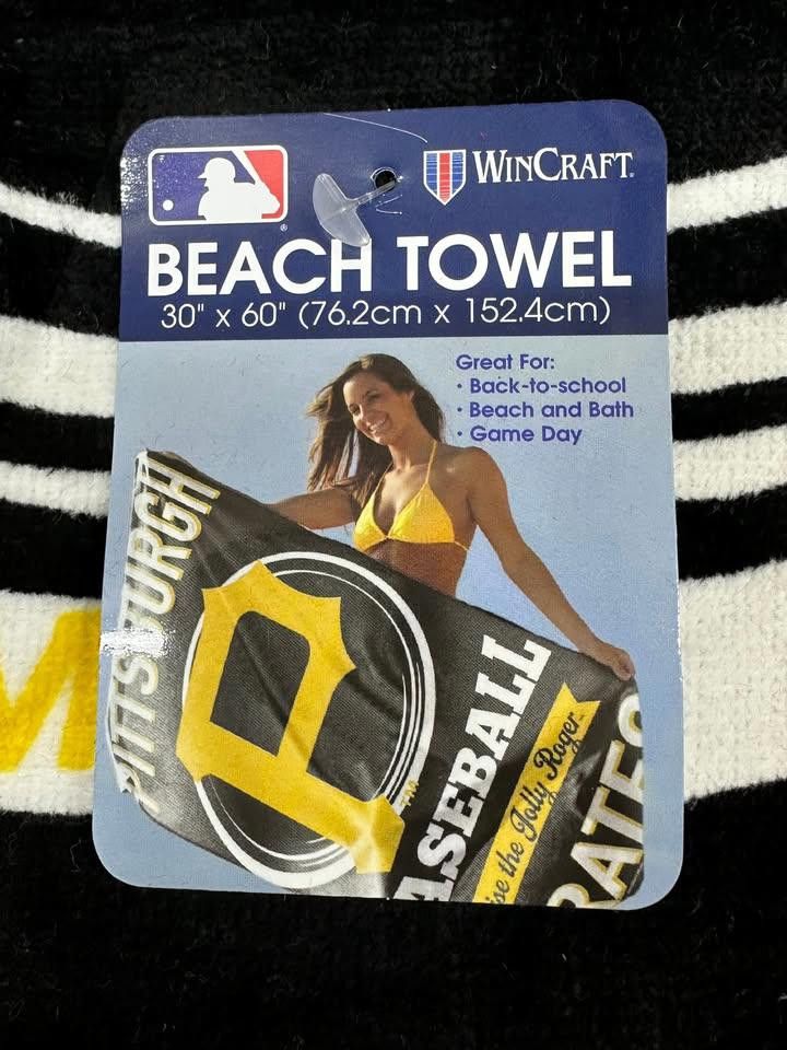 Designer Pittsburgh Pirates Beach Towel Size ONE SIZE - 2 Thumbnail