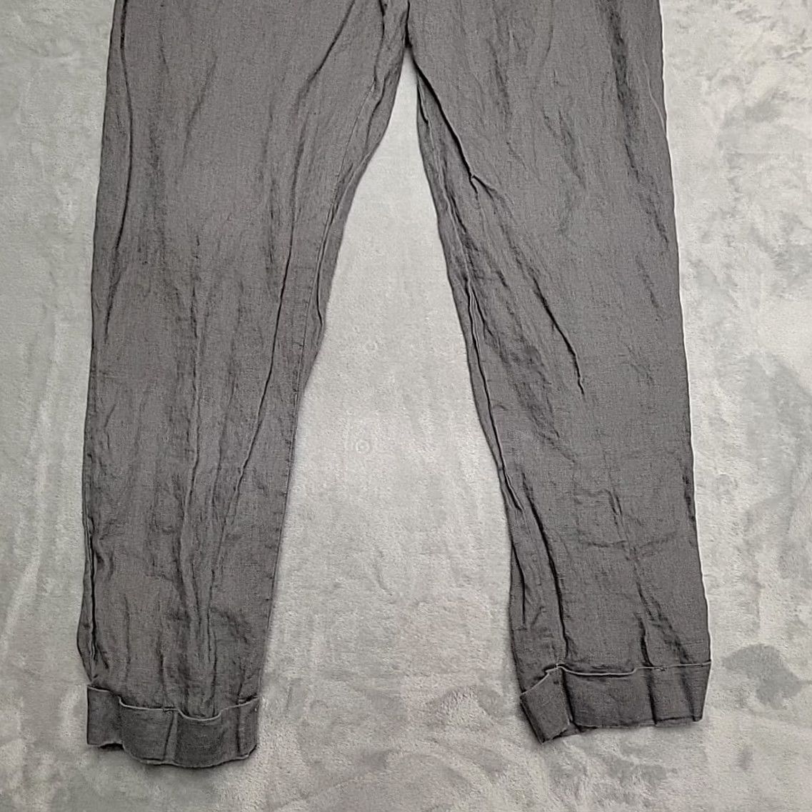 Ellen Tracy VTG Ellen Tracy Pants Womens M Gray 100% Linen Elastic Waist Drawstring Comfort Pants Mens Womens Girls Boys Size 32" / US 10 / IT 46 - 2 Thumbnail