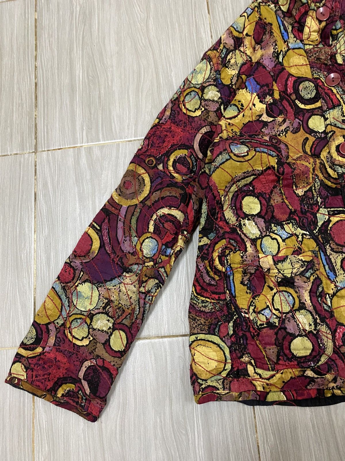 Other Vintage Abstract Art Pattern Jacket – Bold Multicolour Size M / US 6-8 / IT 42-44 - 5 Thumbnail