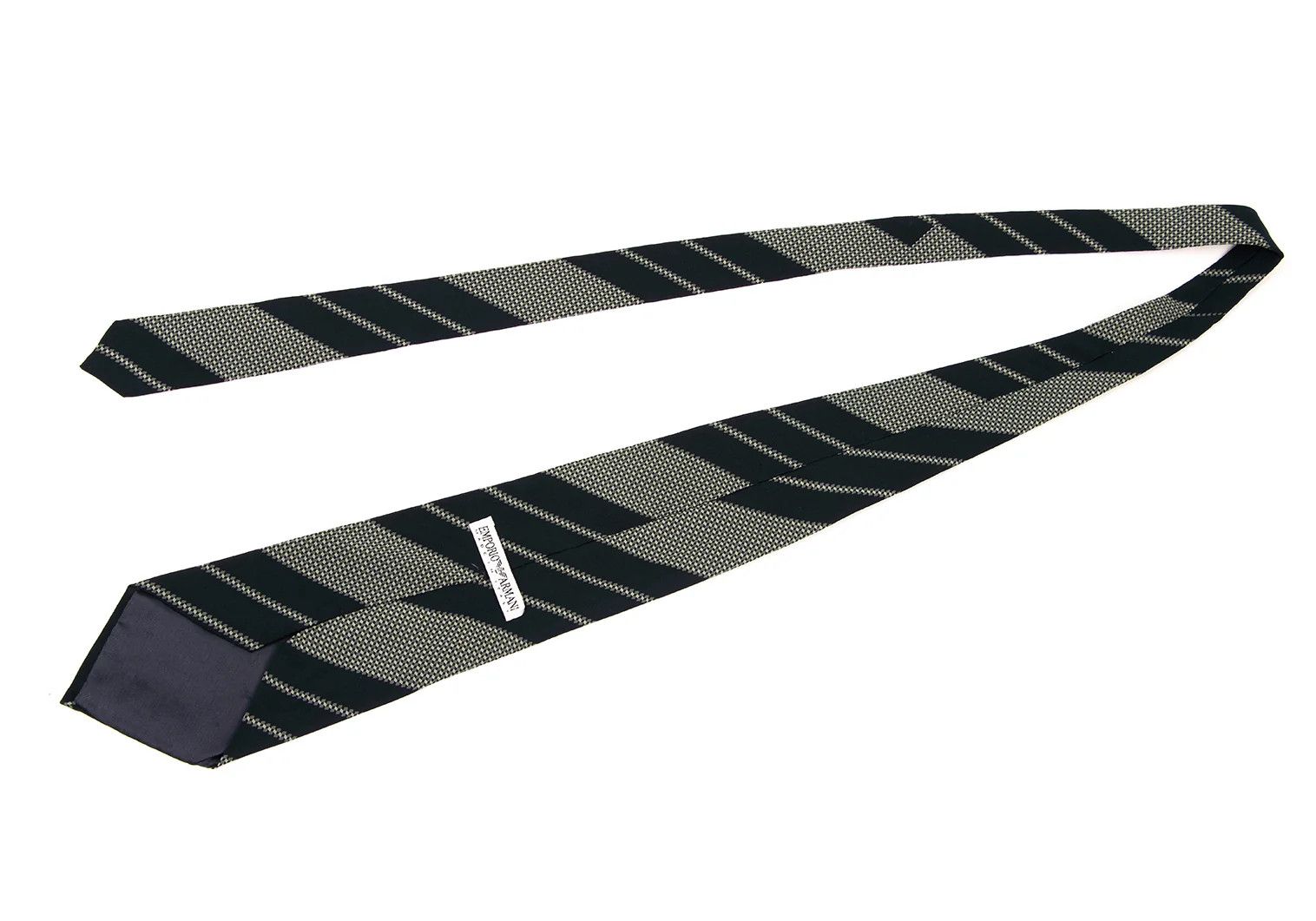Emporio Armani Silk Graphic Print Tie in Navy Gray Size ONE SIZE - 4 Thumbnail