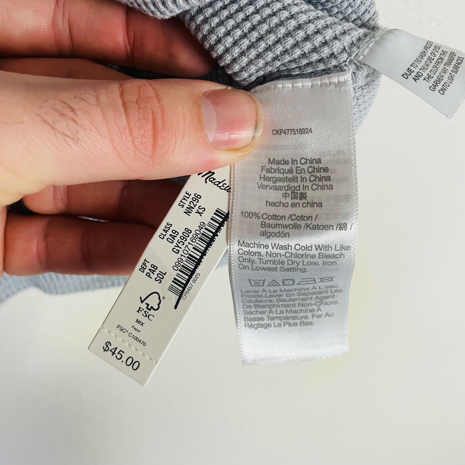 Madewell Madewell Waffle Knit Crewneck Tee Shirt US Women's XS New Size XS / US 0-2 / IT 36-38 - 4 Thumbnail