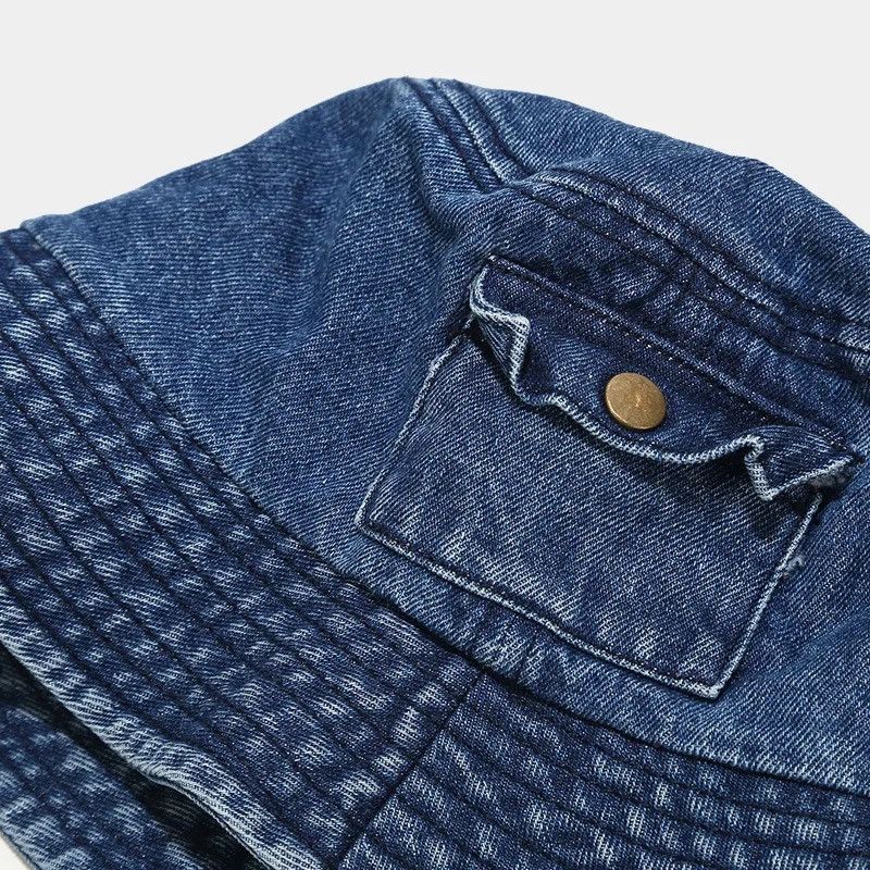 Japanese Brand × Vintage Retro Washed Blue Cowboy Bucket Hat Denim Panama Size ONE SIZE - 2 Thumbnail