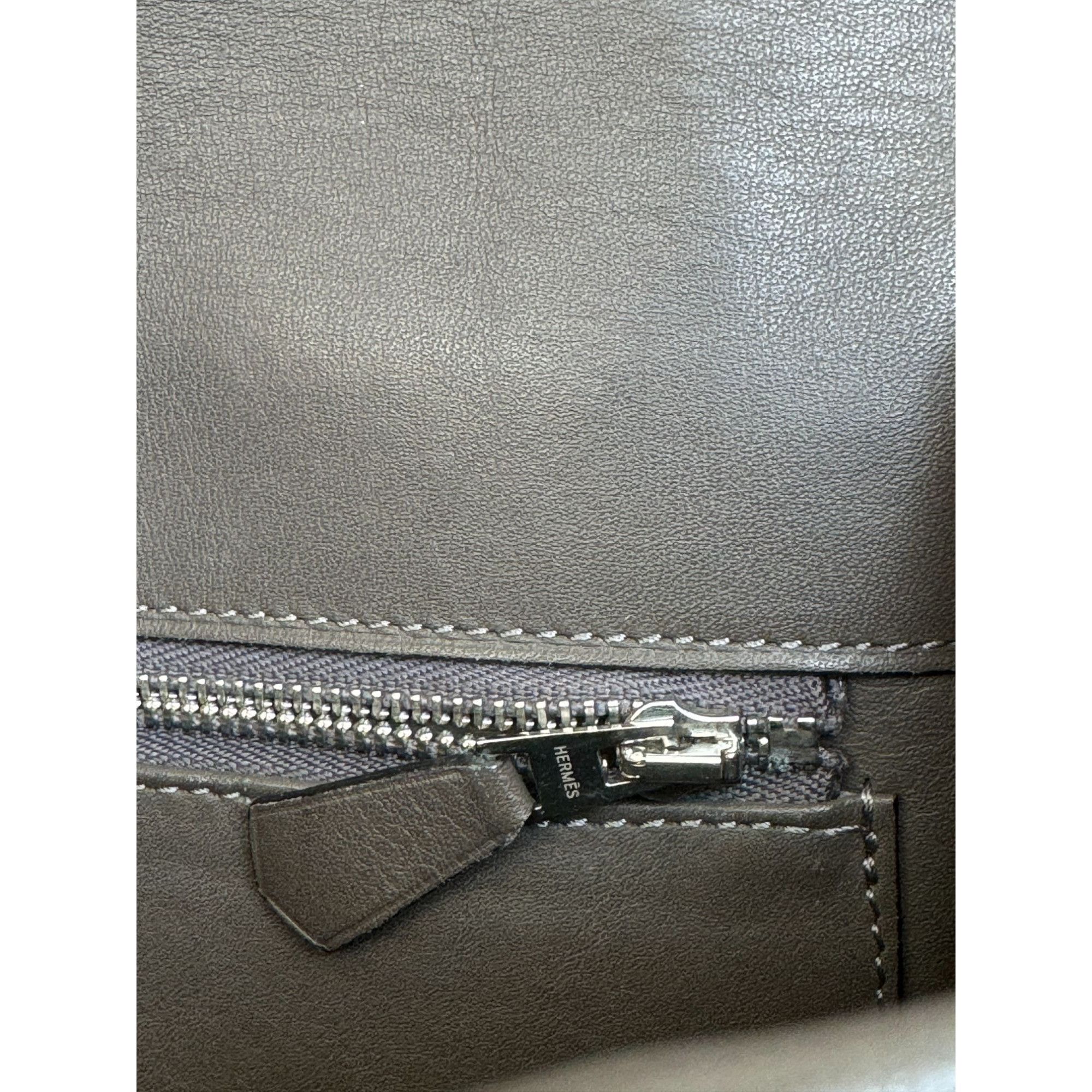 Hermes Berline Elephant Grey Leather Bag Size ONE SIZE - 11 Thumbnail