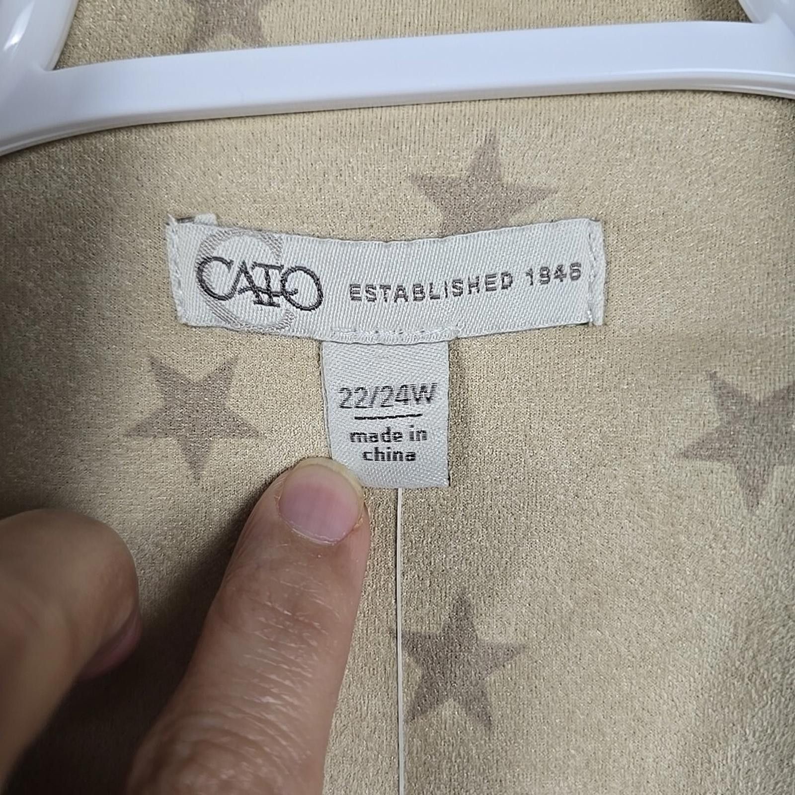 Cartoon Network Cato Jacket Cardigan Plus Sz 22/24W Beige/Star Faux Suede Size 4XL / US 24-26 - 4 Thumbnail