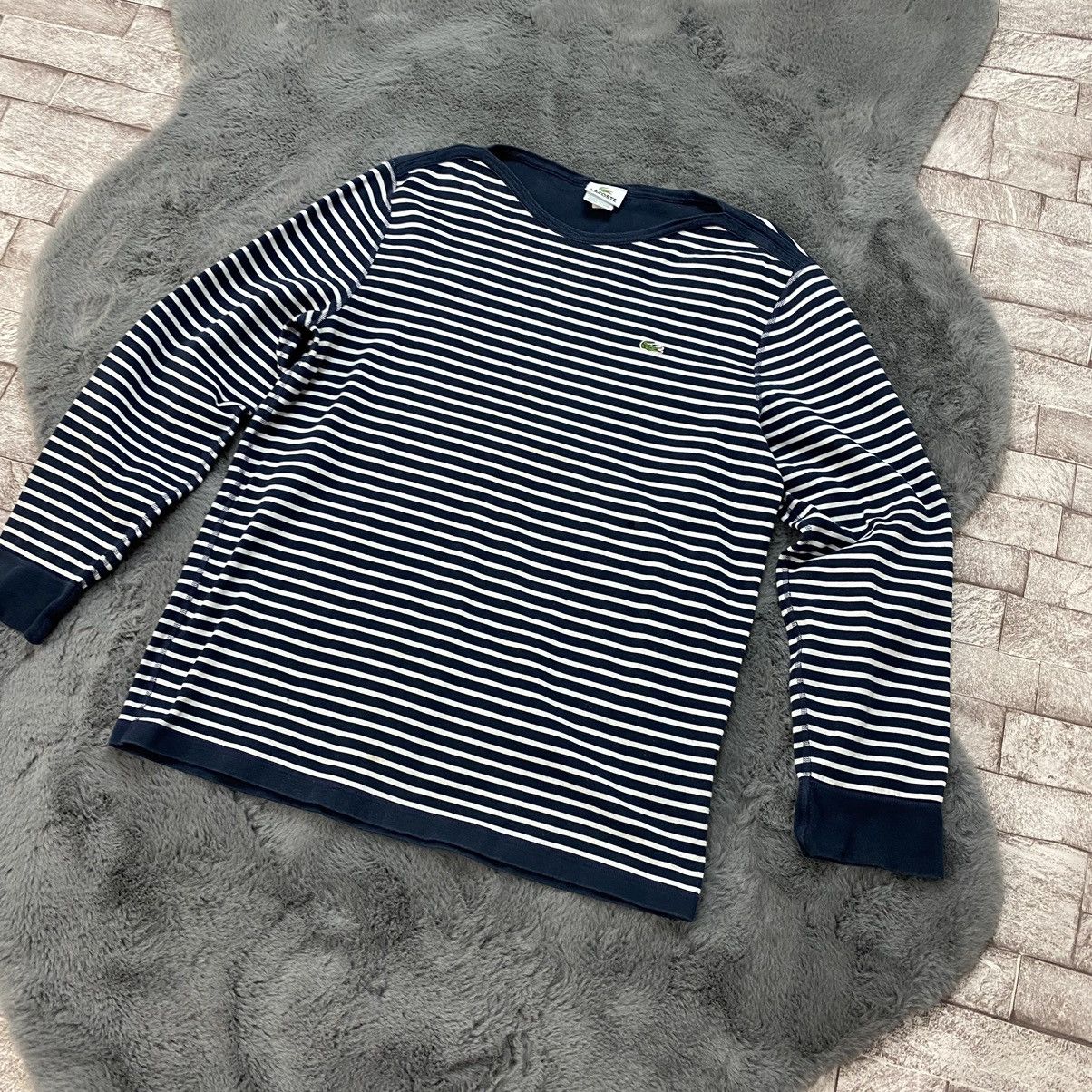 Japanese Brand × Lacoste Vintage Lacoste Sweater Striped Mini Logo Avant Garde Luxury Size US M / EU 48-50 / 2 - 4 Thumbnail