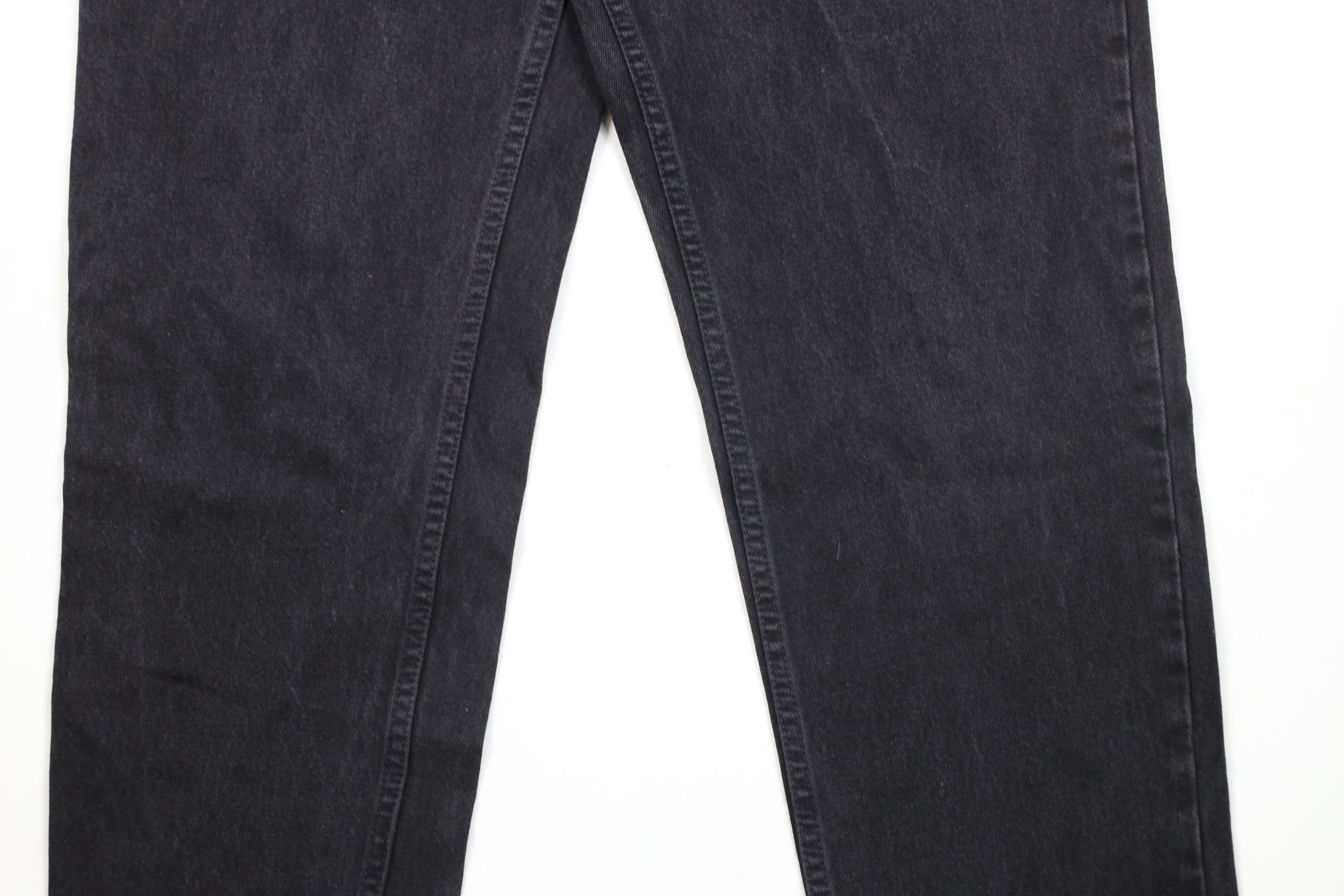 Lands' End × Vintage Vintage 90s Lands End Tapered Leg Denim Jeans Black USA Size US 34 / EU 50 - 3 Thumbnail