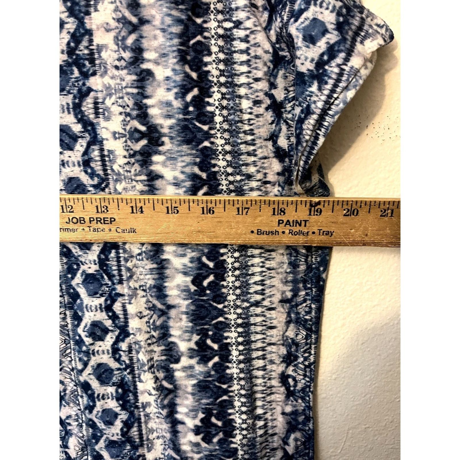 Style & Co Style & Co Womens Shirt Top Medium Geometric Blue Short Sleeve Round Neck Size M / US 6-8 / IT 42-44 - 4 Thumbnail