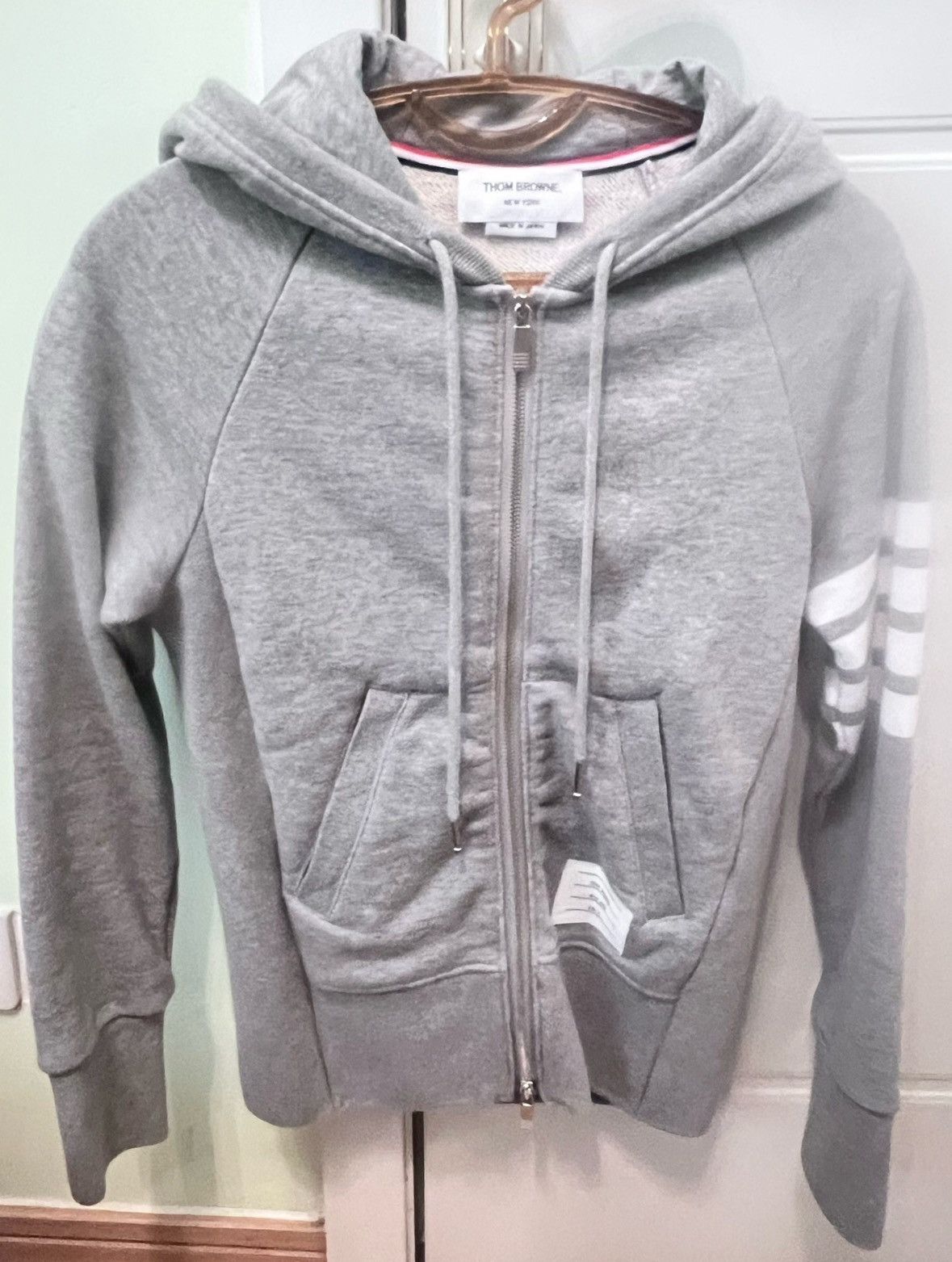 Thom Browne thom browneGrey IVY BOY classic four-striped zipper hooded Size US S / EU 44-46 / 1 - 1 Thumbnail