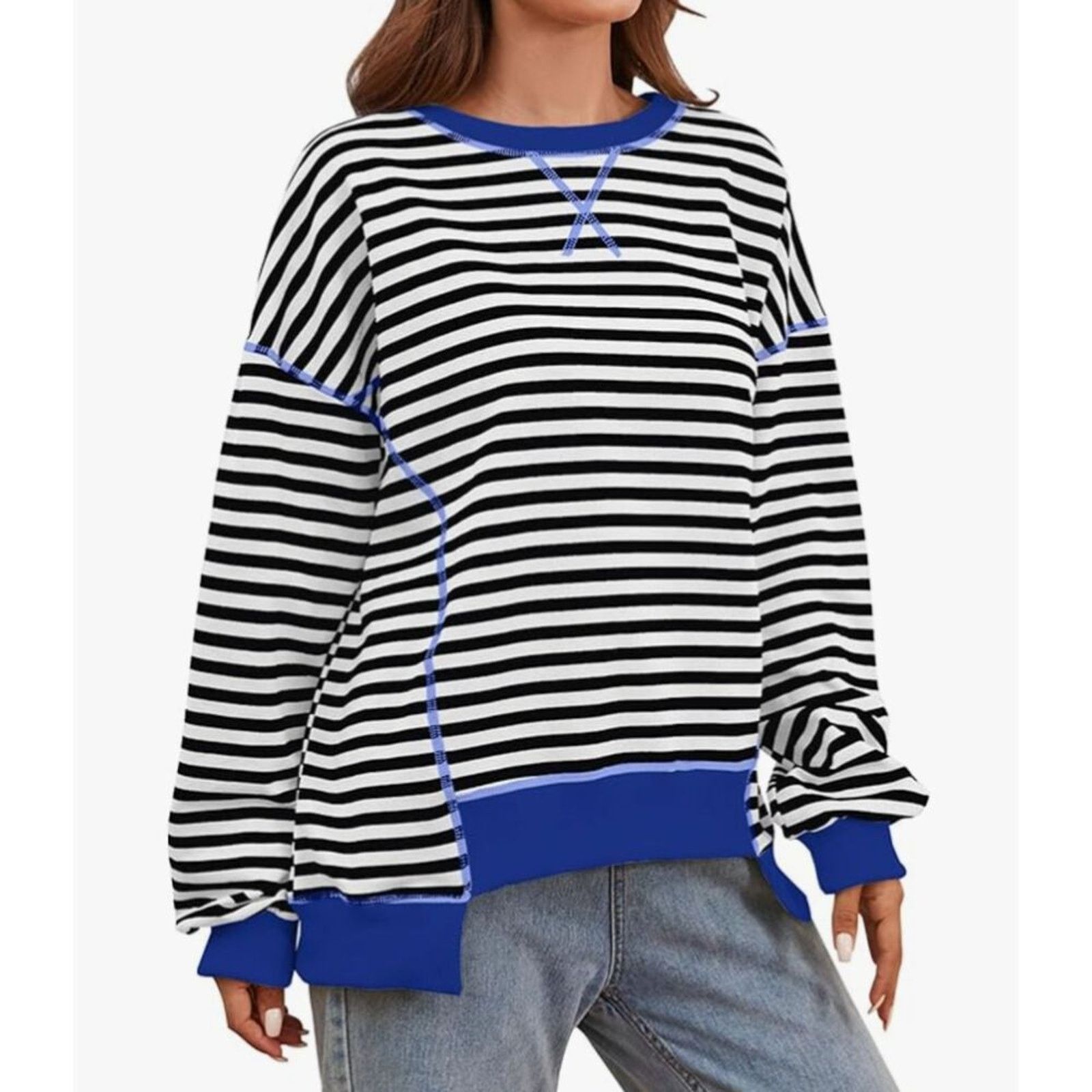 The Unbranded Brand Oversized Sweatshirt Long Sleeve Drop Shoulder SIZE SMALL Size S / US 4 / IT 40 - 4 Thumbnail