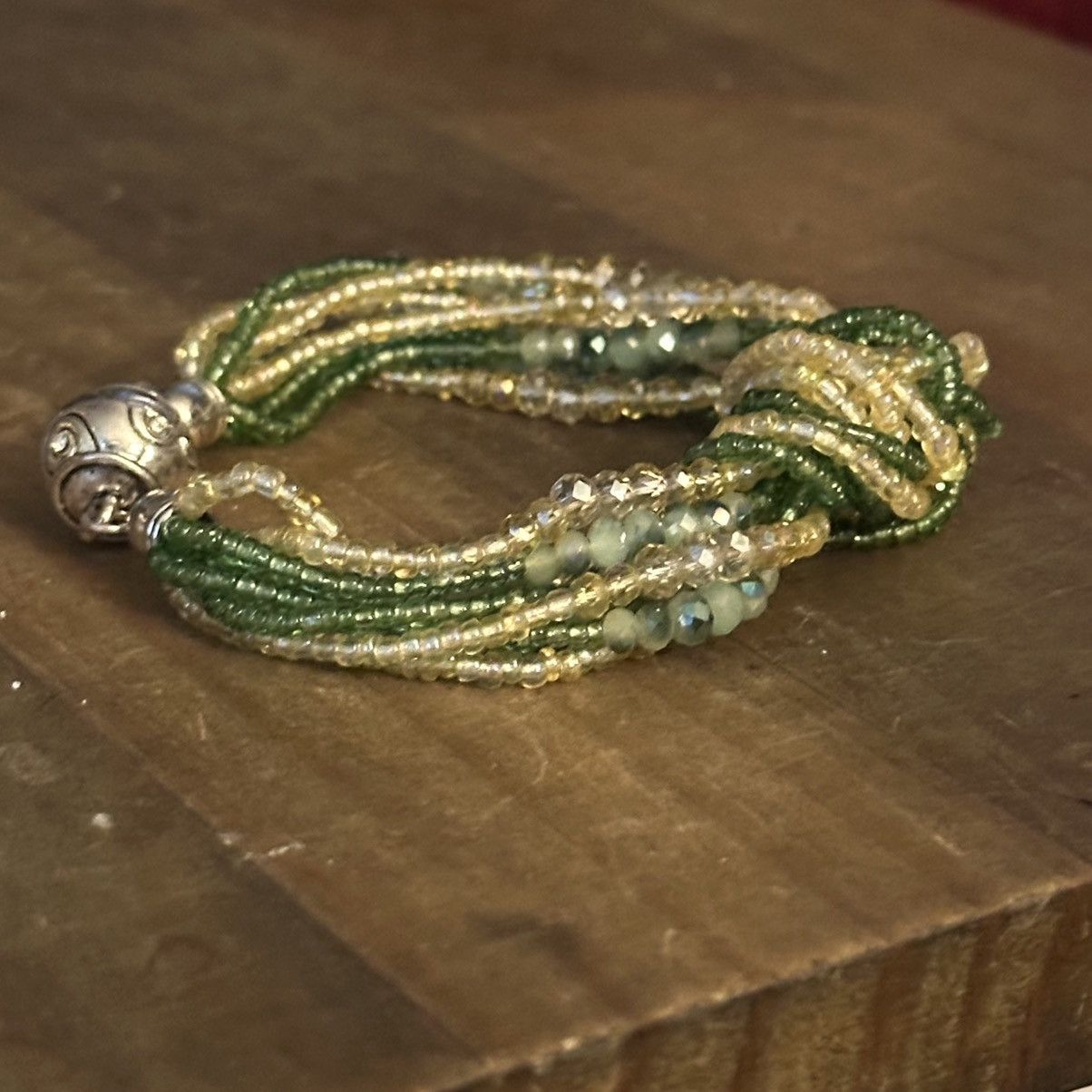 Other Twisted green and yellow seed bead bracelet Size ONE SIZE - 8 Thumbnail