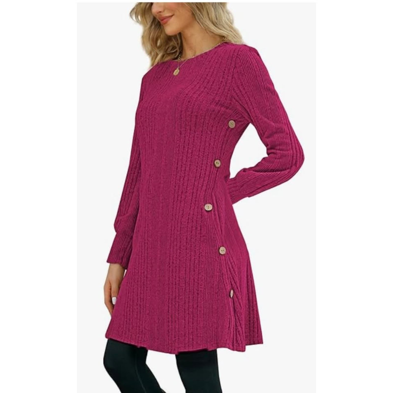 The Unbranded Brand Women's Dress Long Sleeve Tunic, Crew Neck, SIZE XL Size XL / US 12-14 / IT 48-50 - 4 Thumbnail
