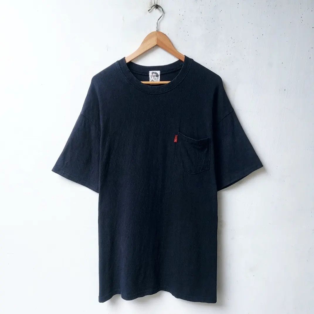 image of The Real Mccoys x Vintage VTG Mccoy Industry Plain Navy Pocket Tshirt, Men's (Size XL)