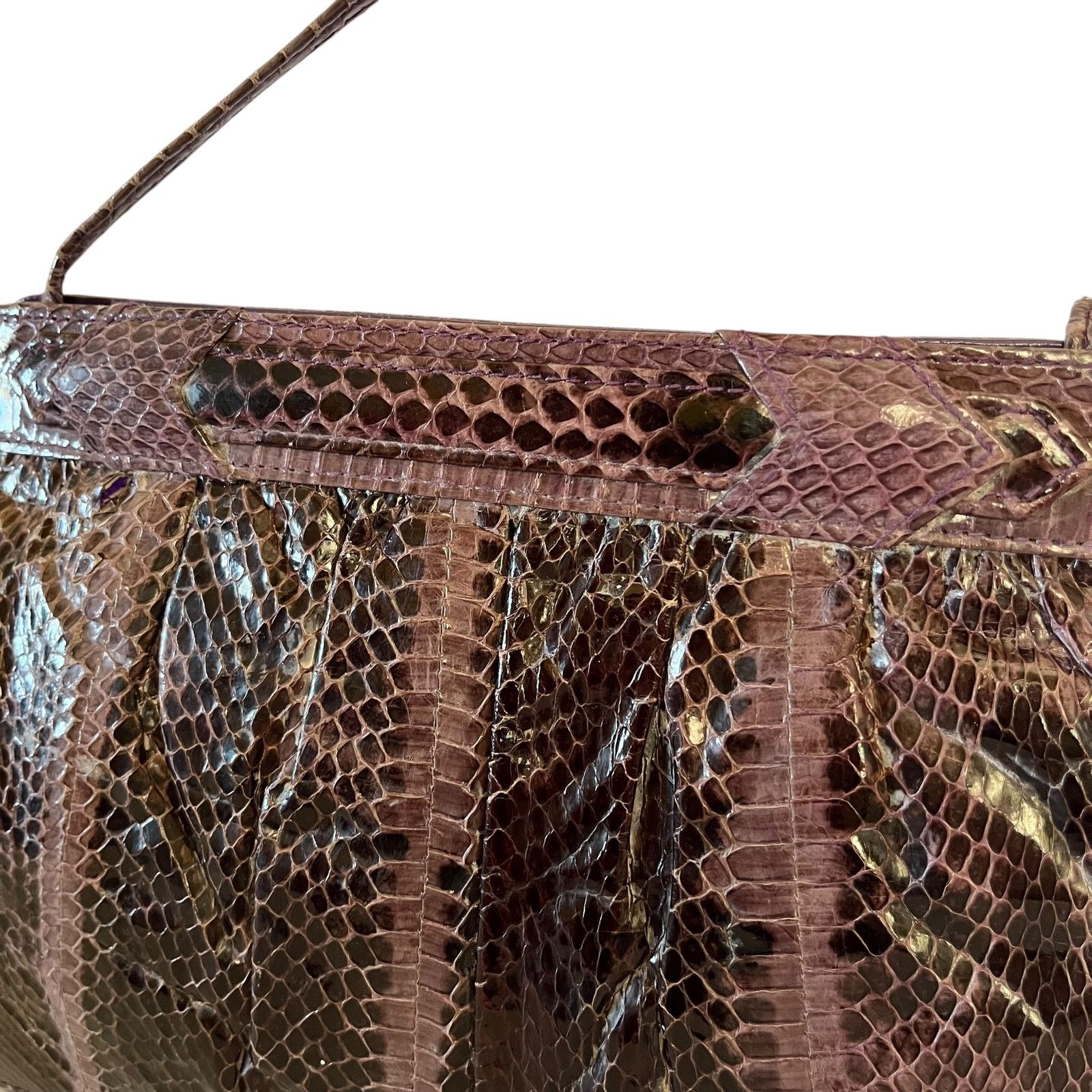 Mary McFadden × Vintage Vintage Mary McFadden Purple Snake Shoulder Bag Crossbody Size ONE SIZE - 9 Thumbnail