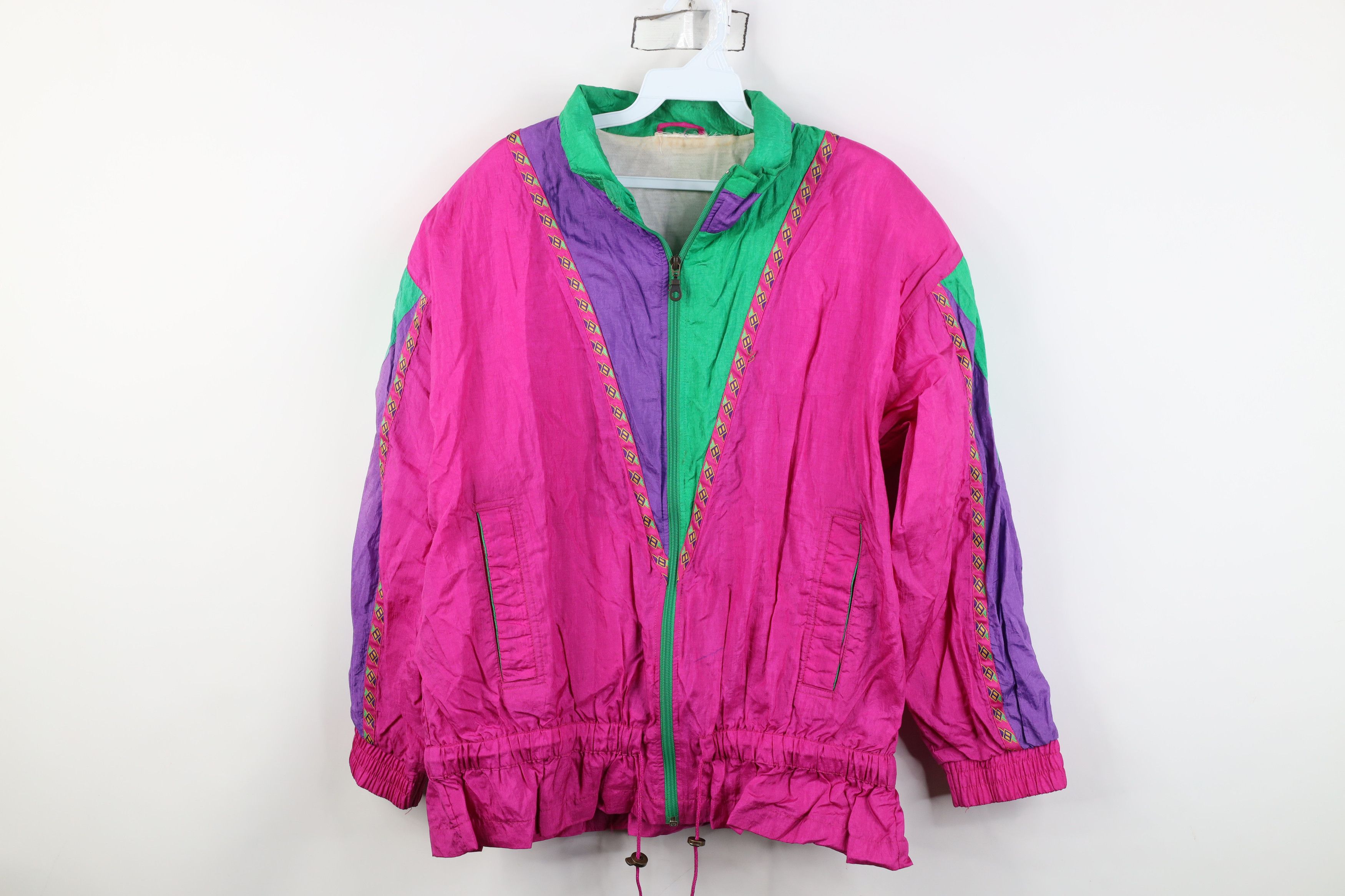 Vintage Vintage 90s Streetwear Southwestern Windbreaker Jacket Size XL / US 12-14 / IT 48-50 - 1 Thumbnail